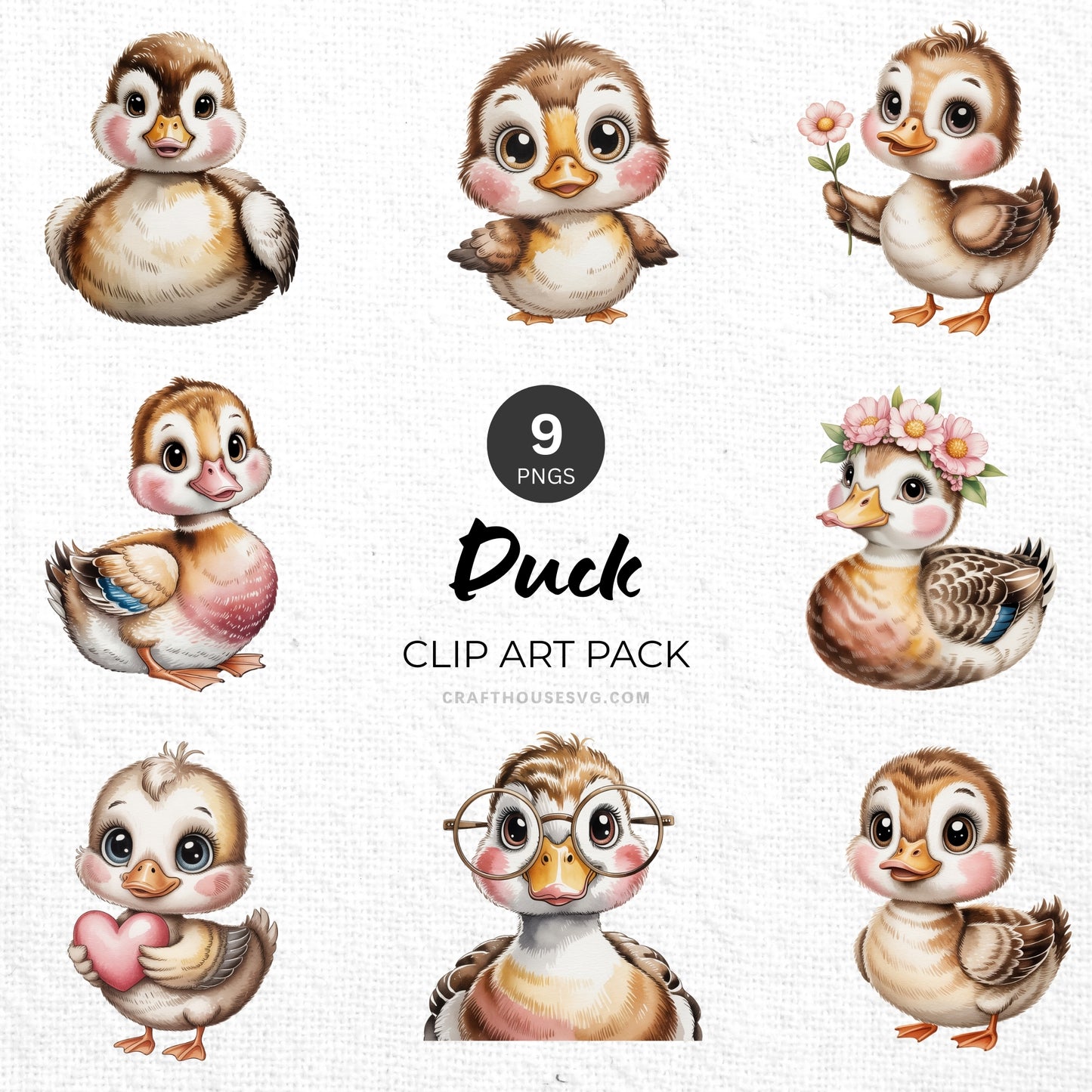 Duck Clipart Pack Sublimation Bundle PNG