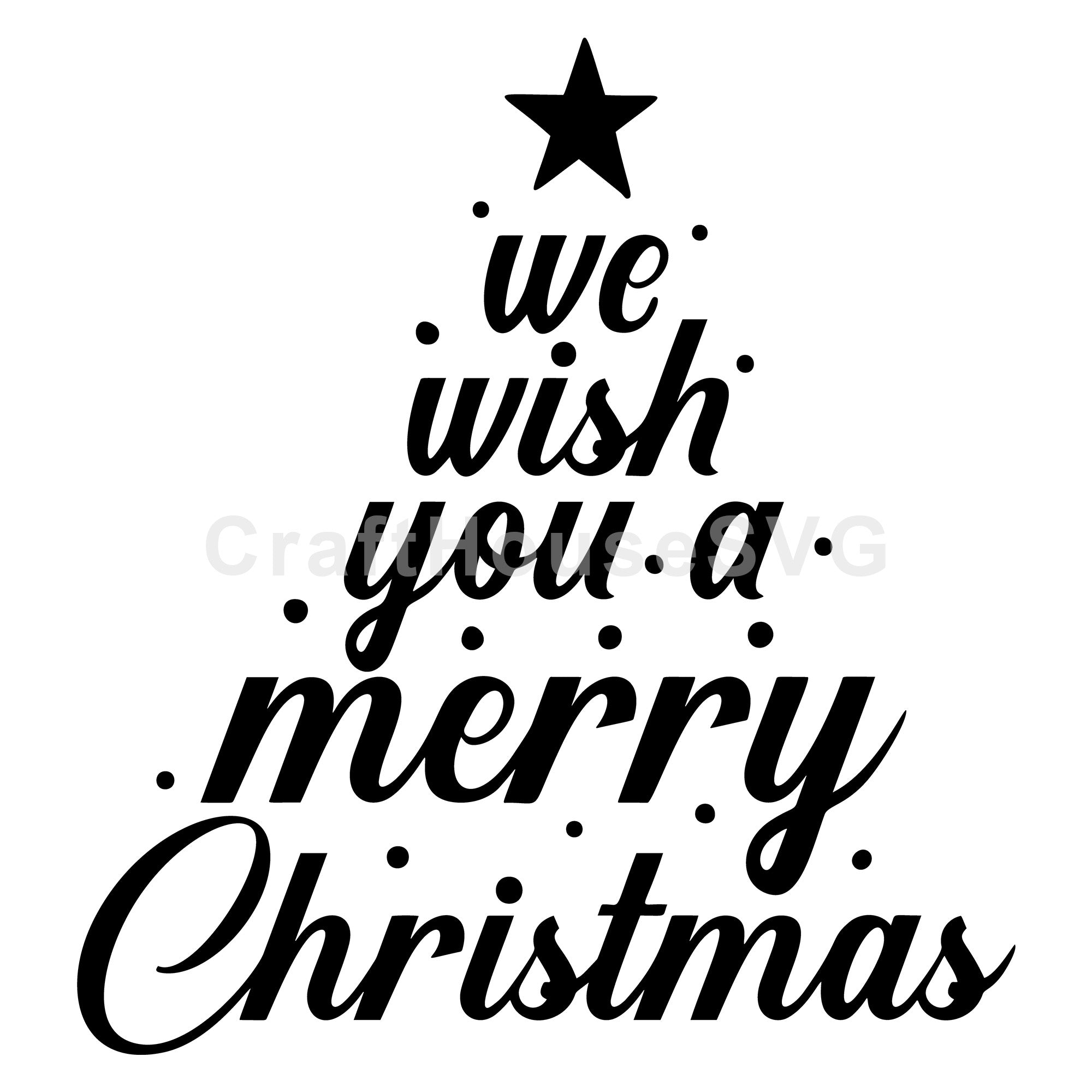 We wish you a merry Christmas cursive SVG