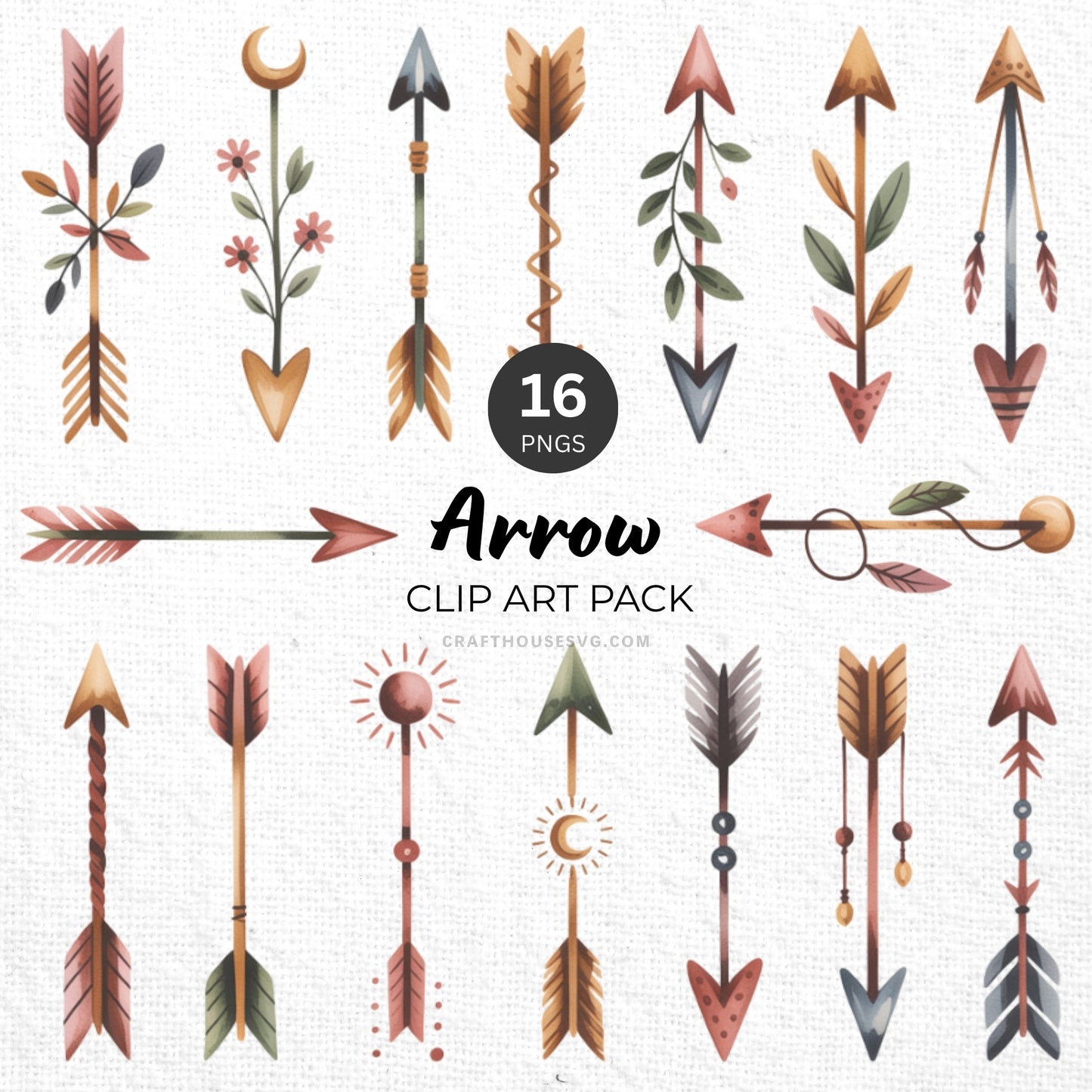Arrow Clipart Pack Sublimation Bundle PNG