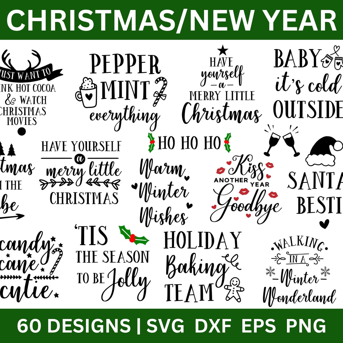 Christmas New Year SVG Bundle