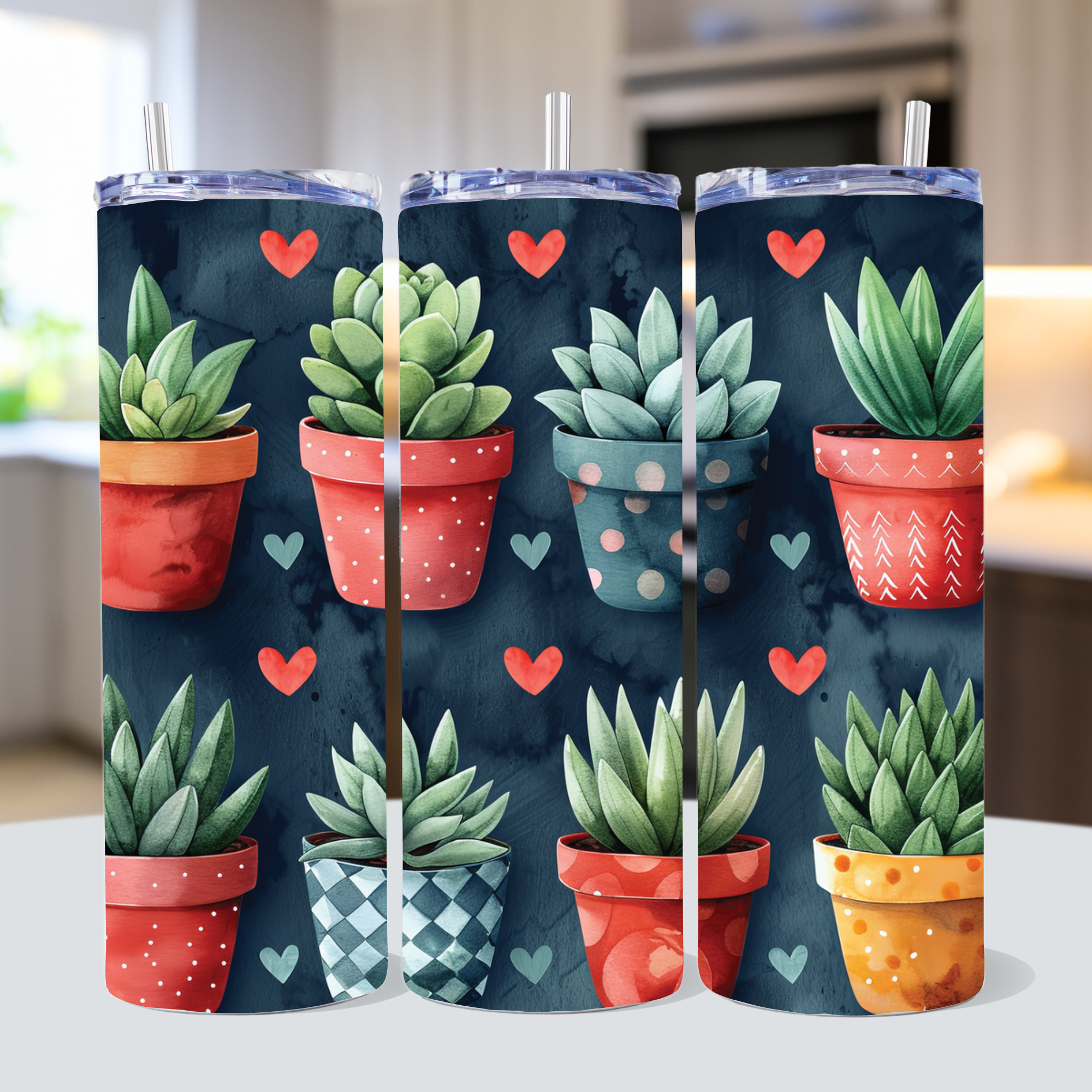 Succulent Tumbler Sublimation Bundle PNG 20 oz