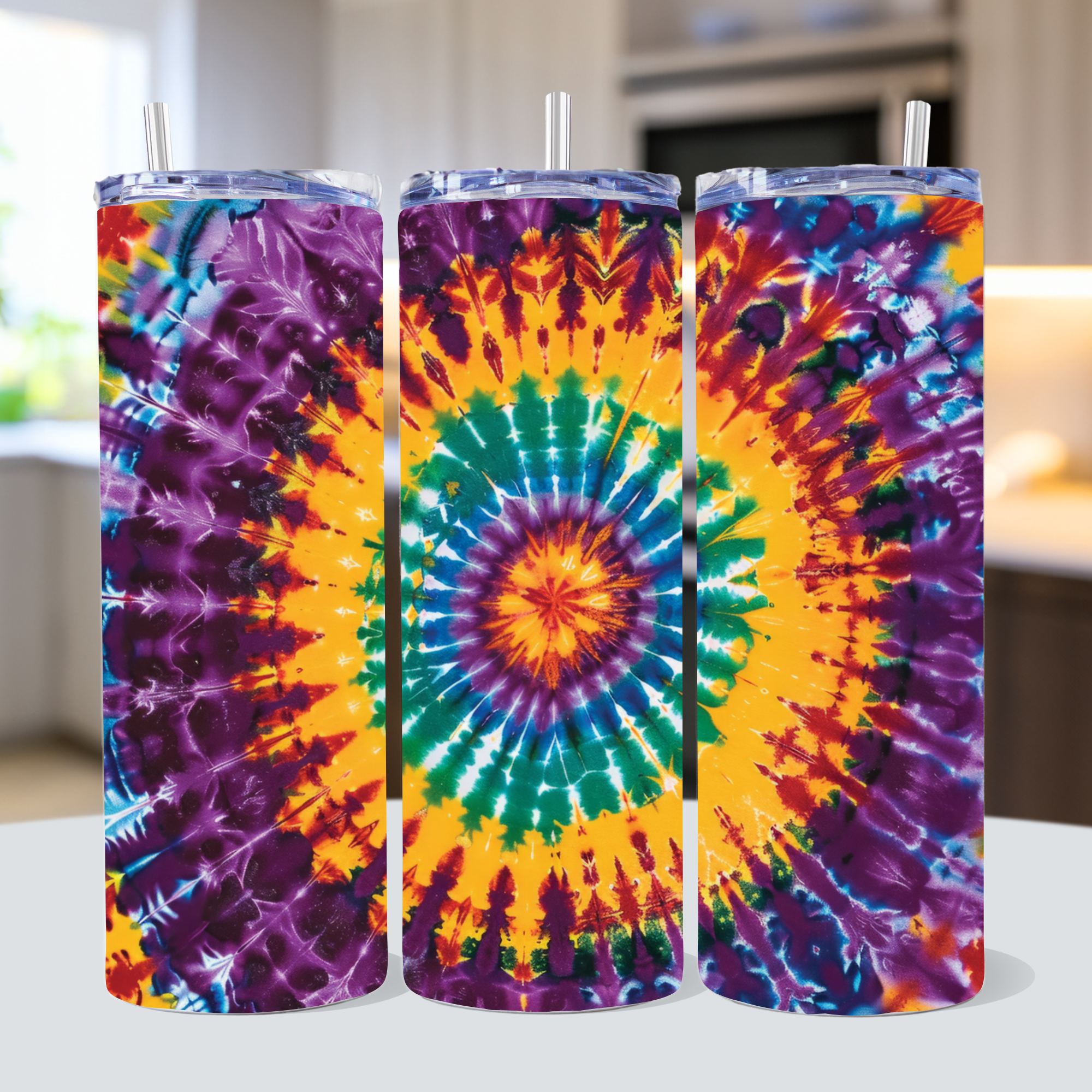 Tie Dye Tumbler Sublimation Bundle PNG 20 oz