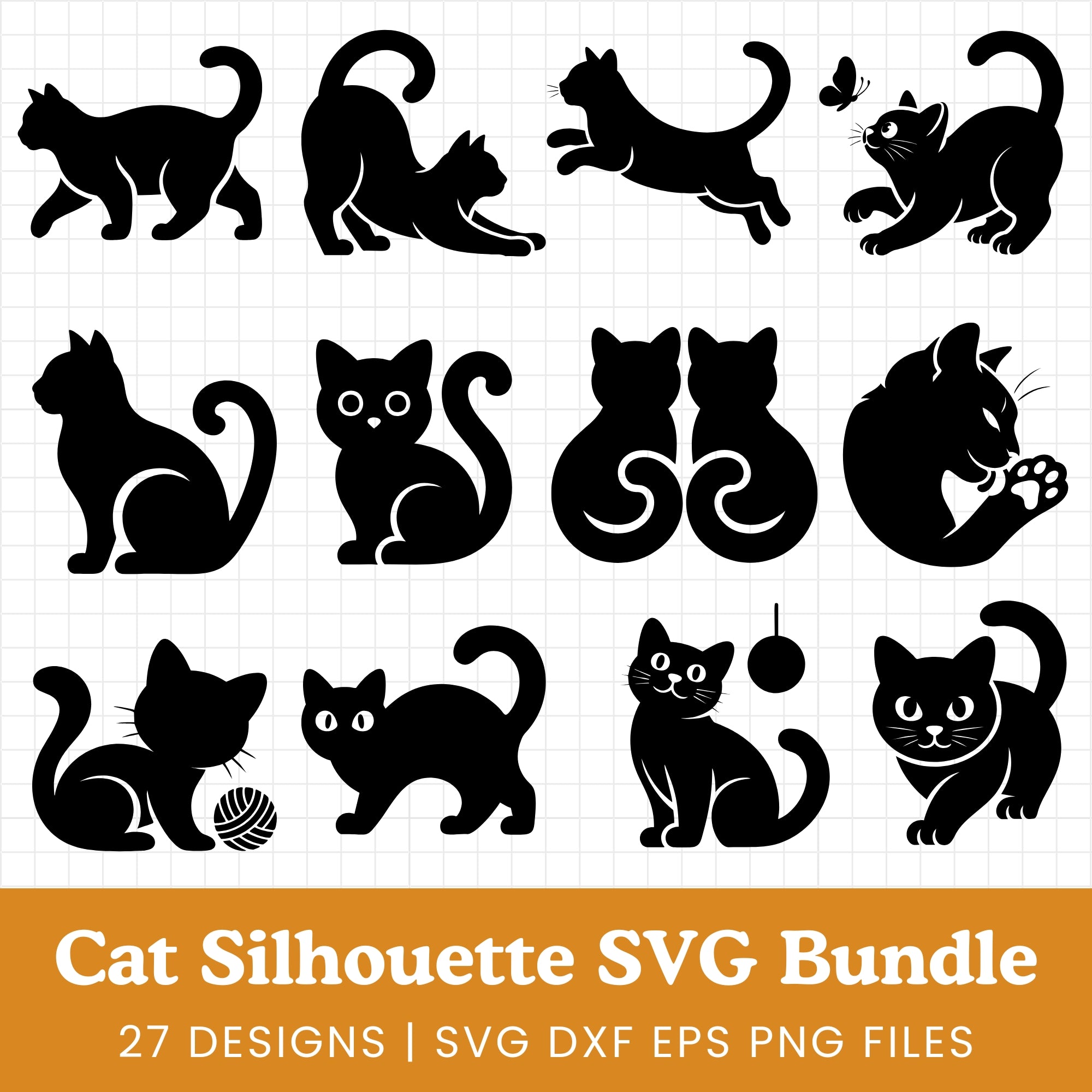 Cat Silhouette SVG Bundle