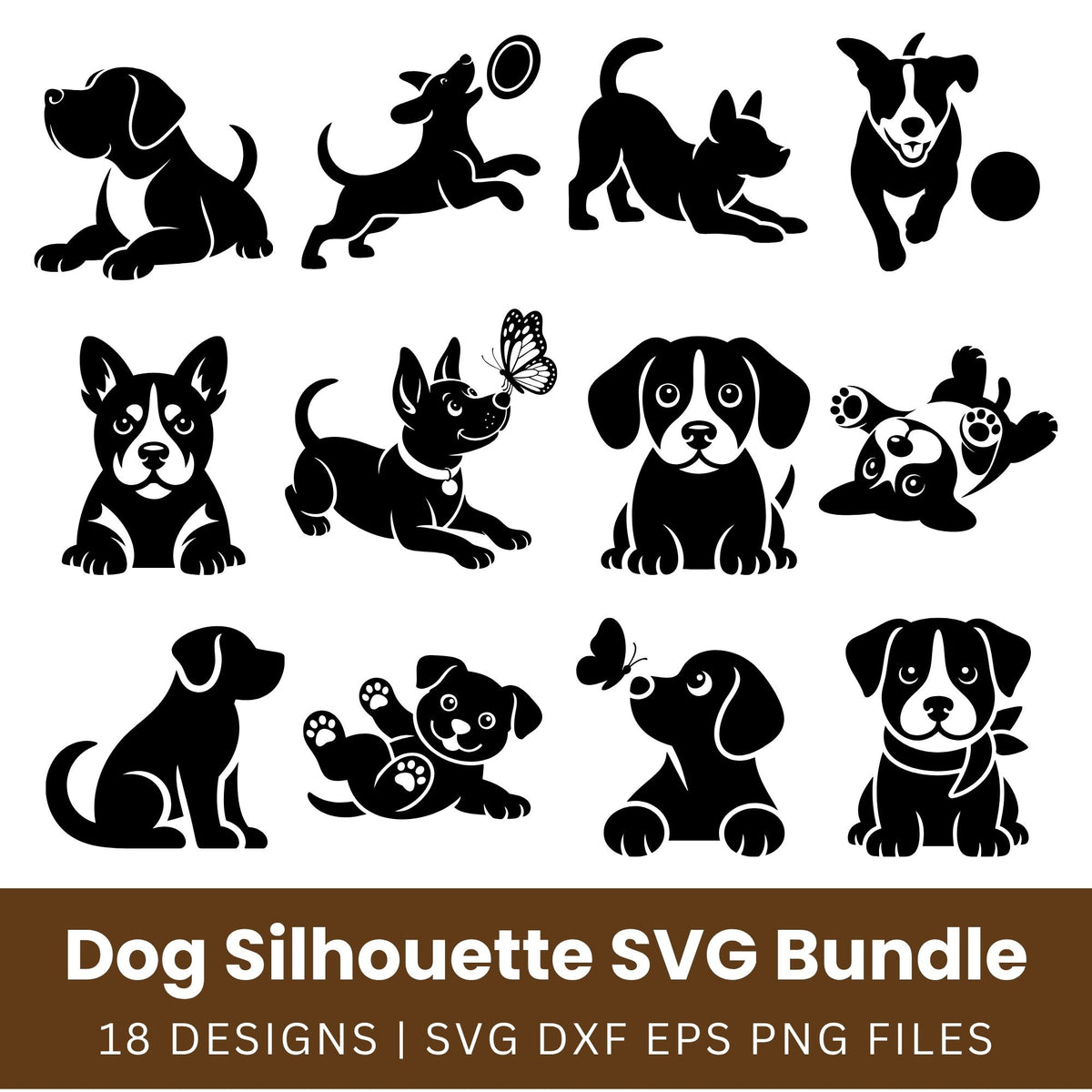 Dog Silhouette SVG Bundle