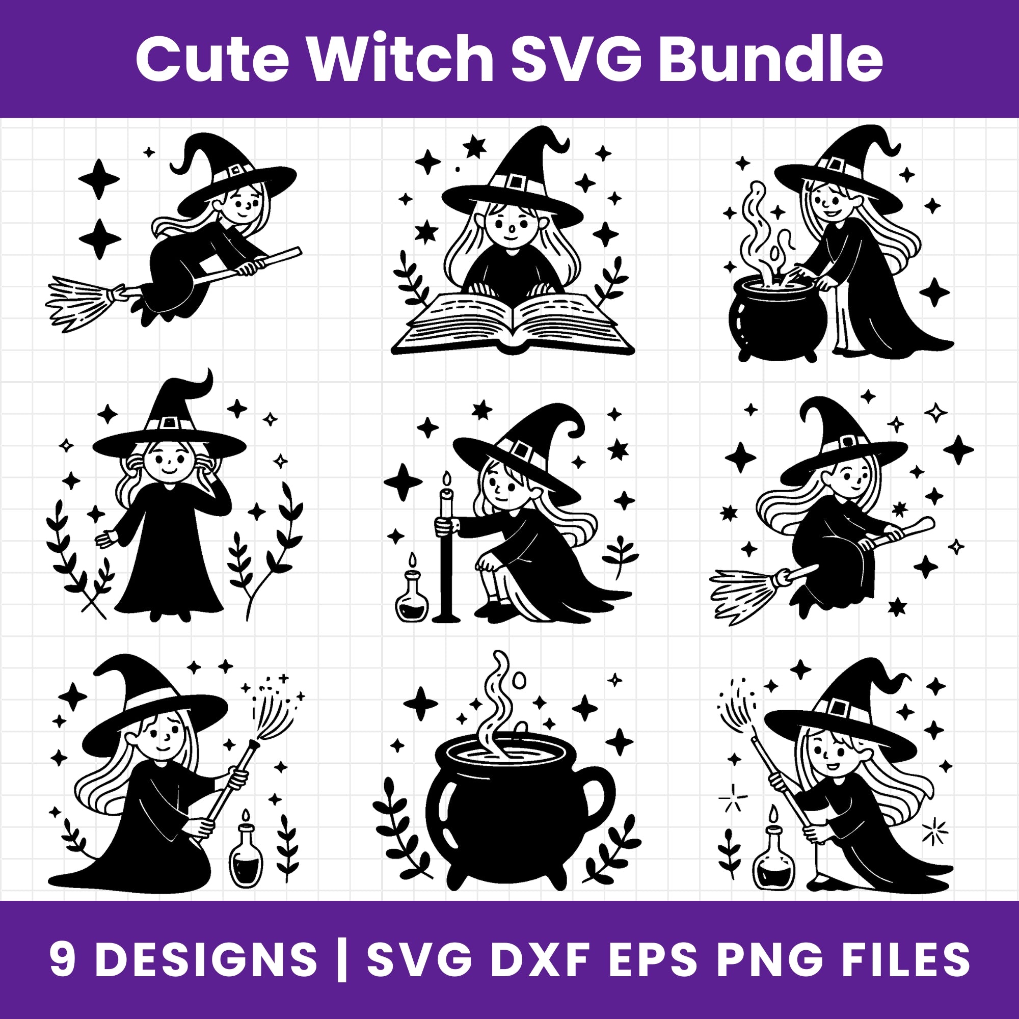 Cute Witch SVG Bundle