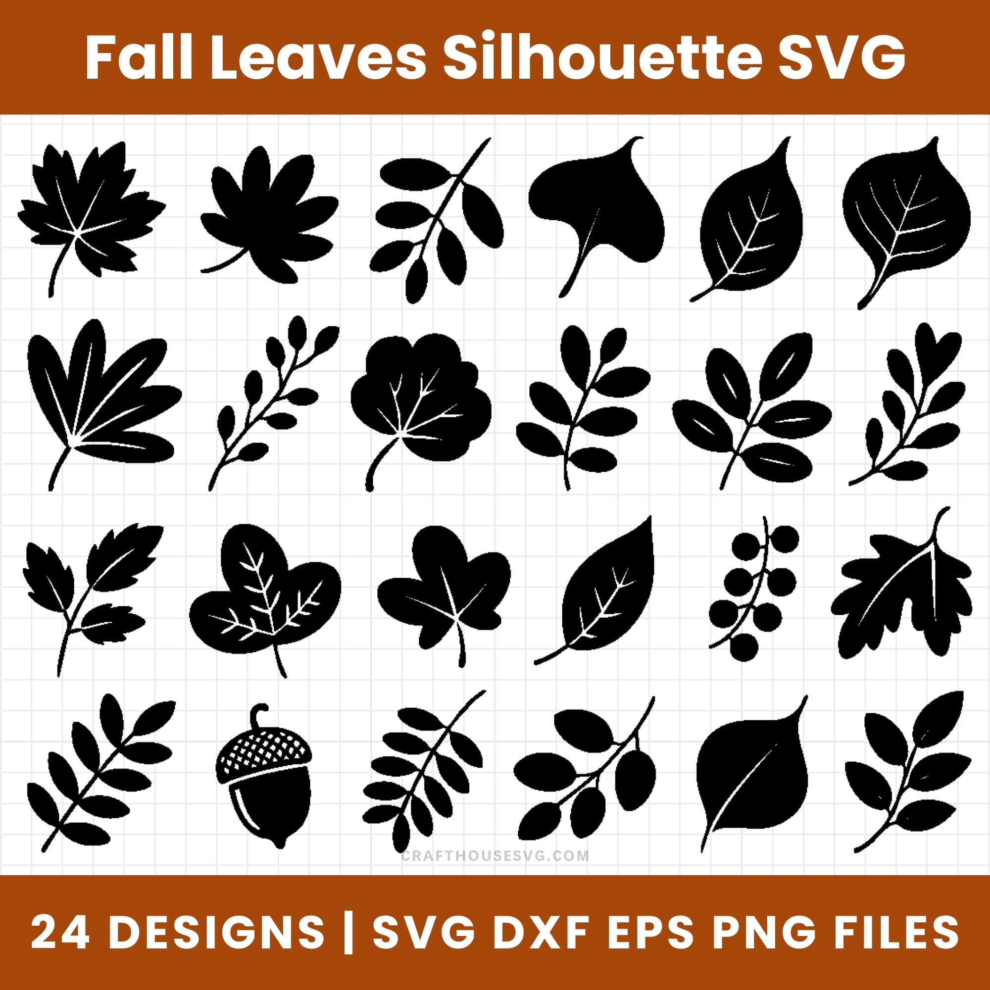 Fall Leaves Silhouette SVG Bundle