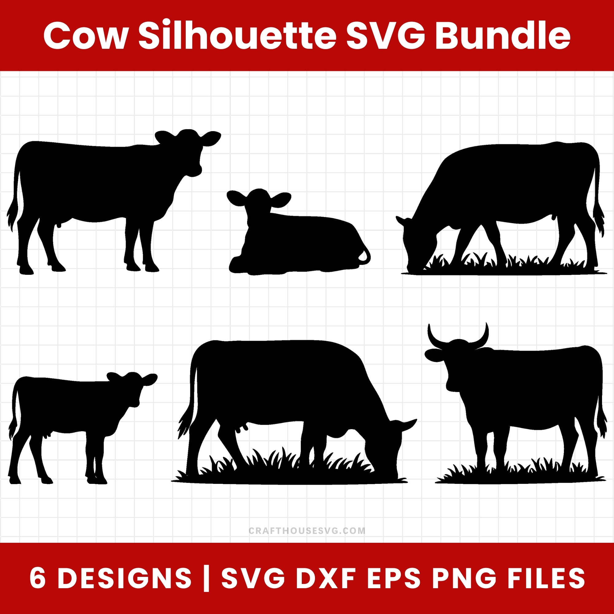 Cow Silhouette SVG Bundle