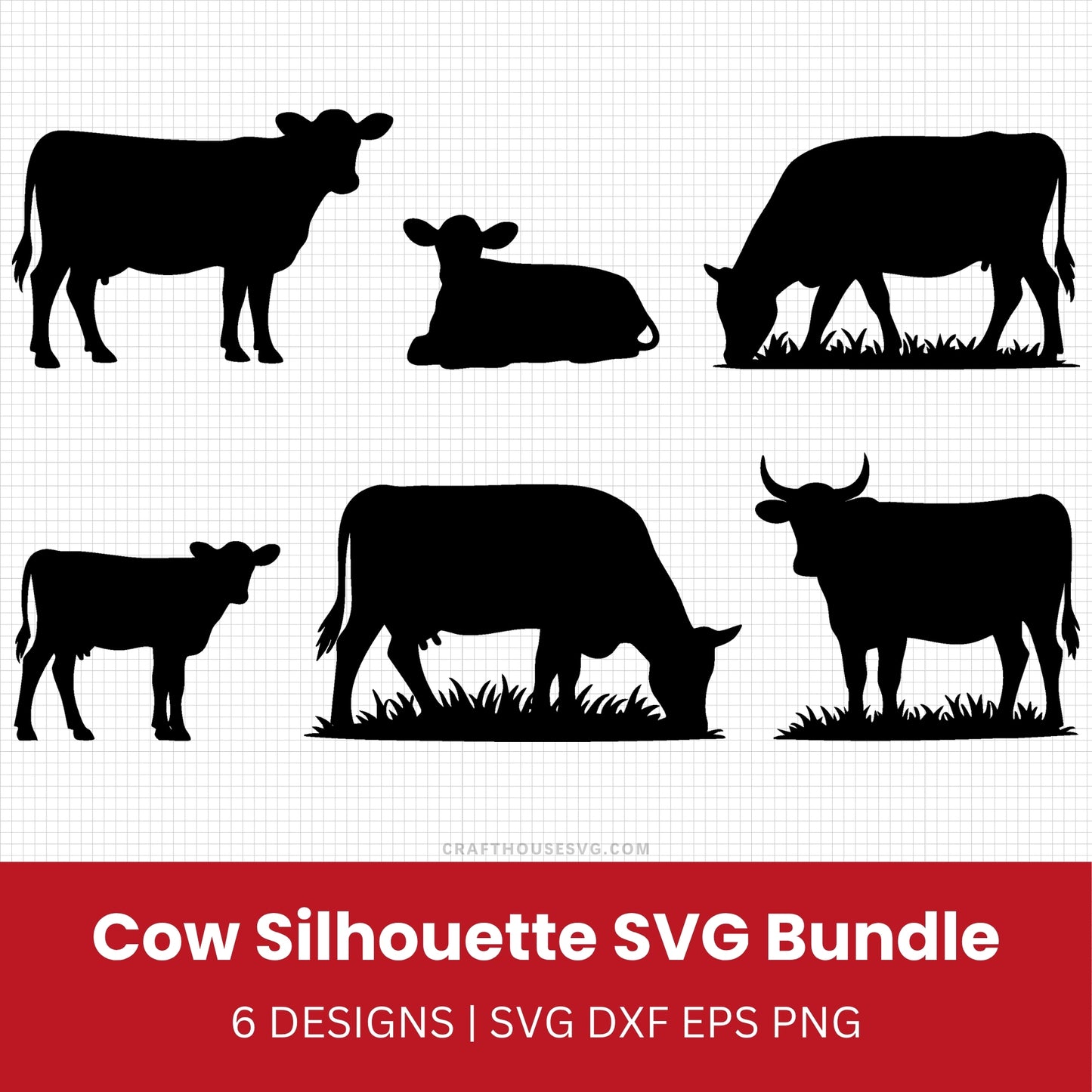 Cow Silhouette SVG Bundle - Craft House SVG