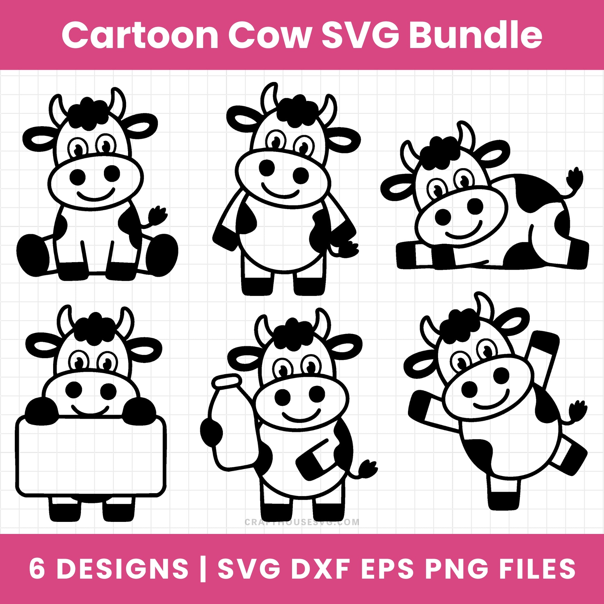 Cartoon Cow SVG Bundle