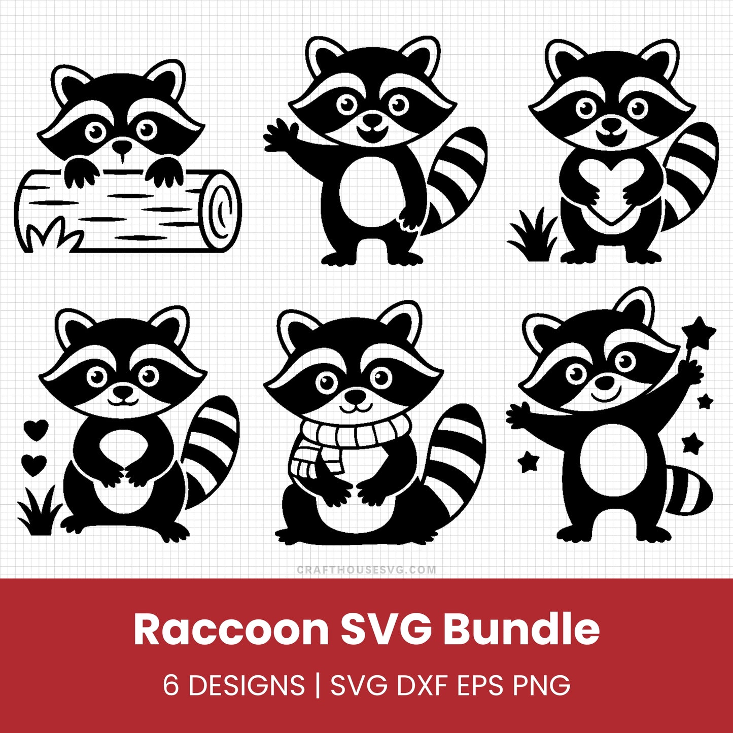 Raccoon SVG Bundle