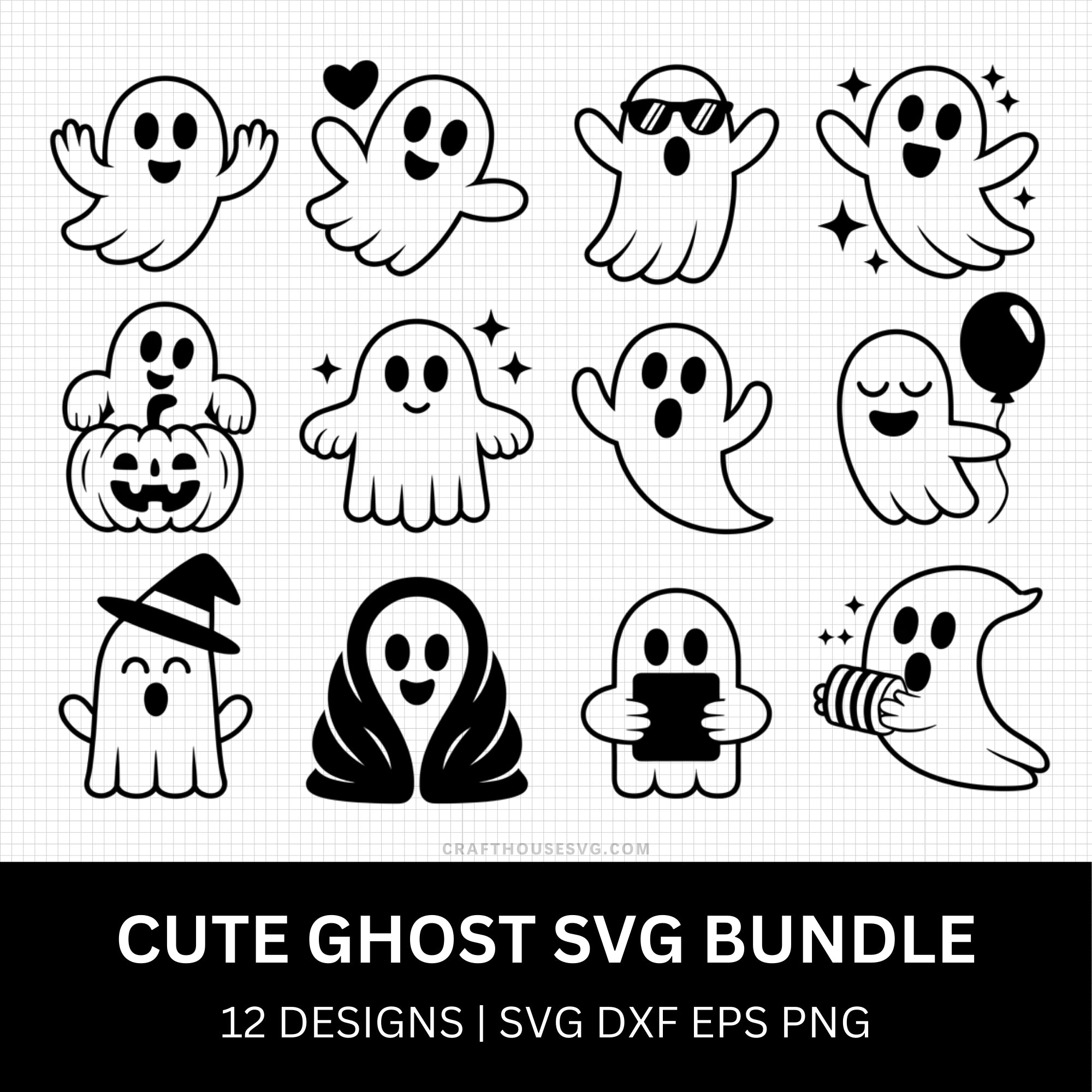Cute Ghost SVG Bundle