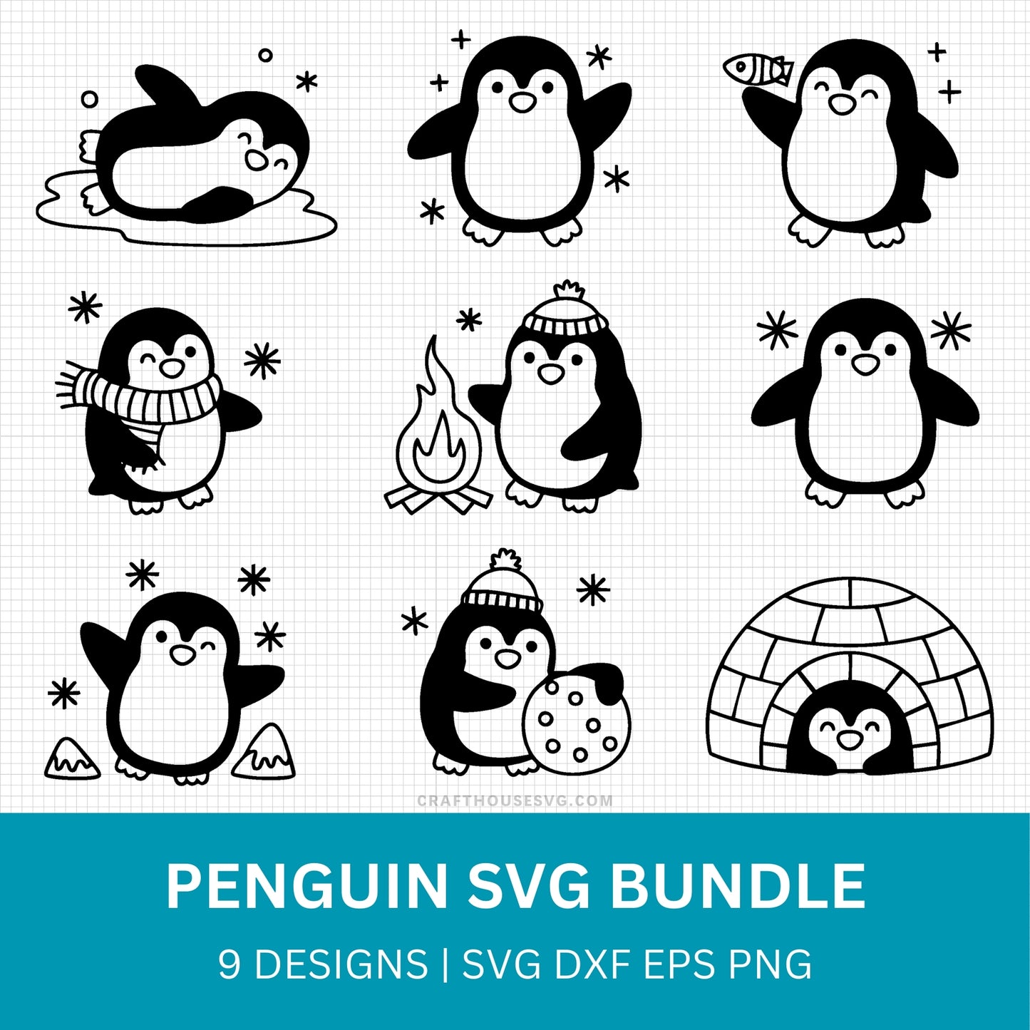 Penguin SVG Bundle