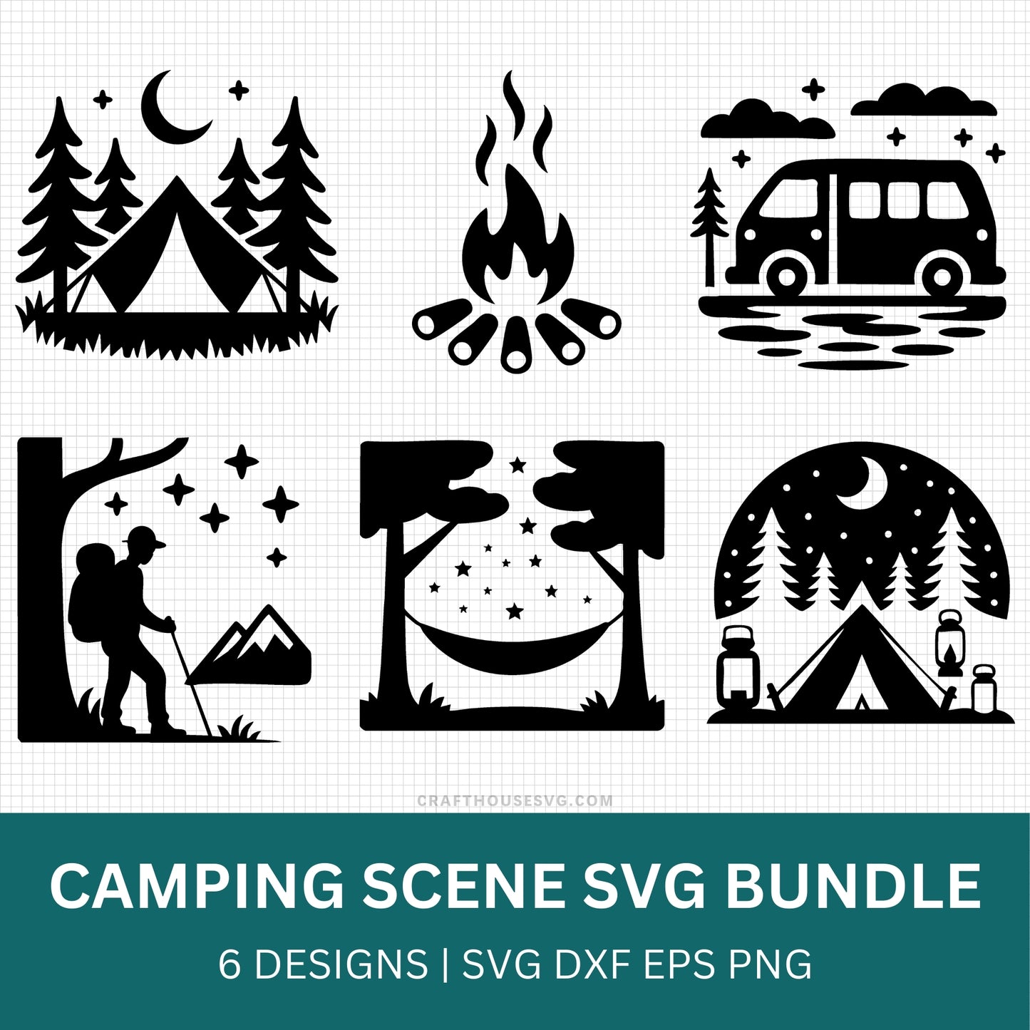 Camping Scene SVG Bundle - Craft House SVG