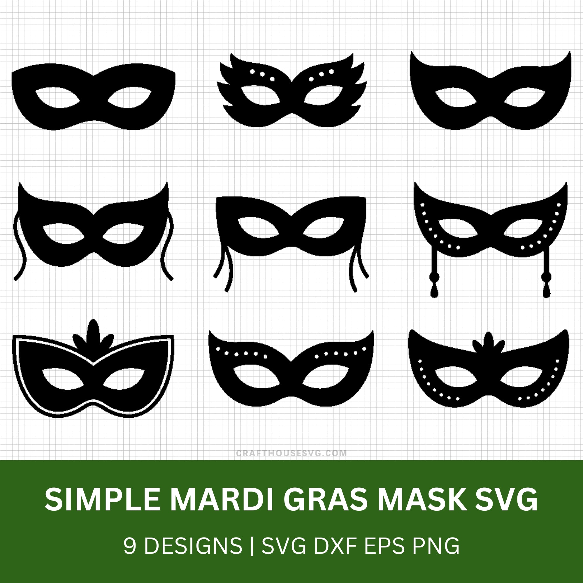 Simple Mardi Gras Mask SVG Bundle