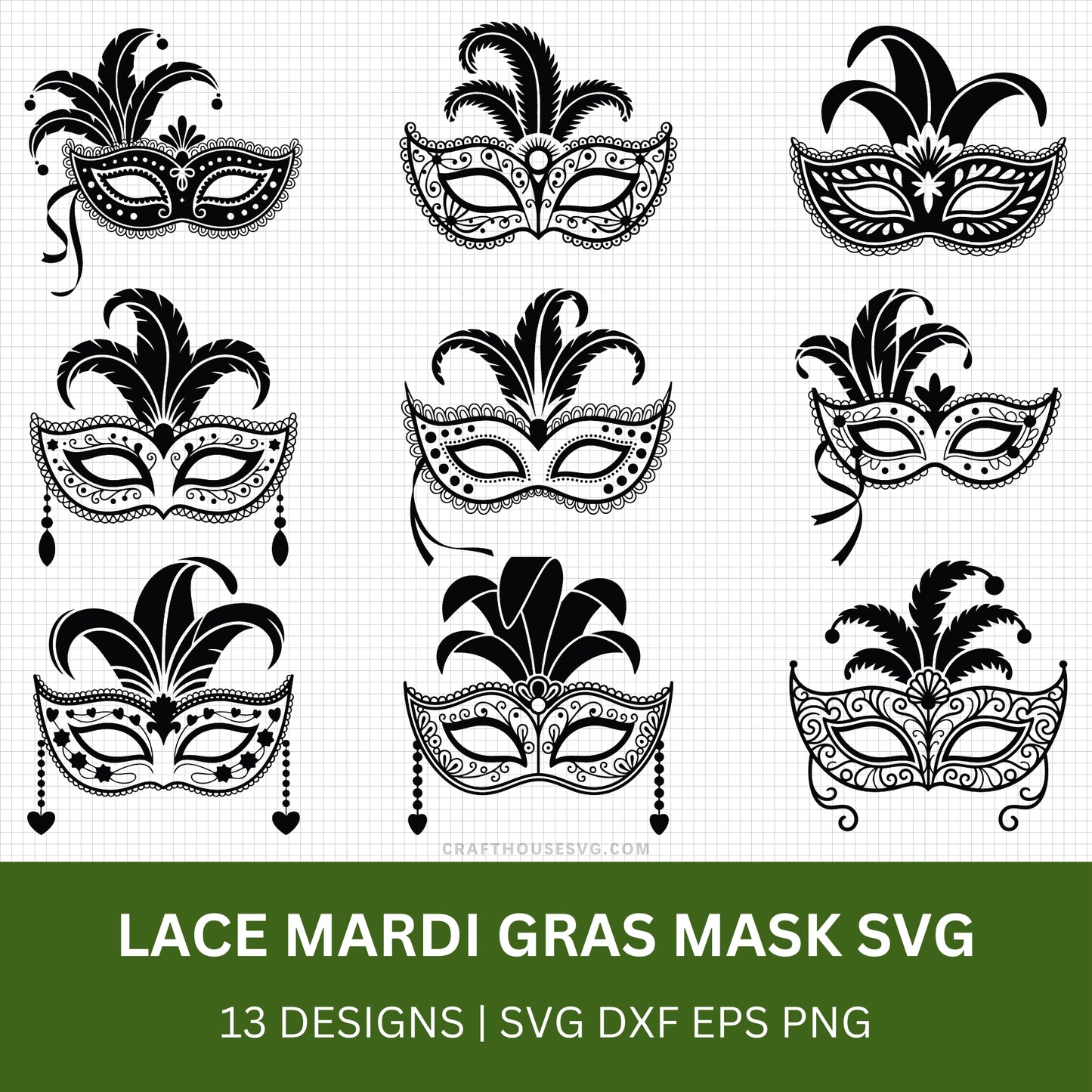 Lace Mardi Gras Mask SVG Bundle