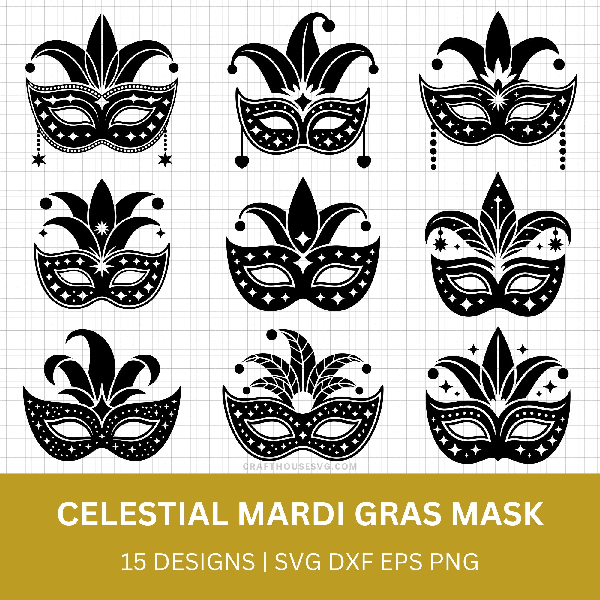 Celestial Mardi Gras Mask SVG Bundle