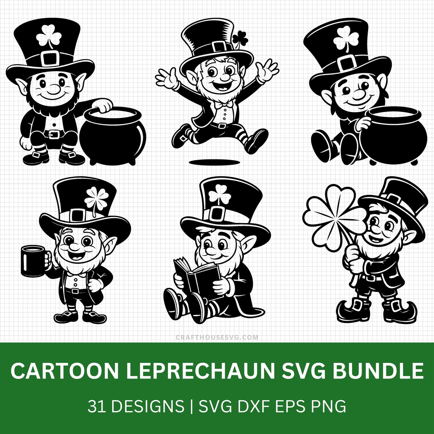 Cartoon Leprechaun SVG Bundle