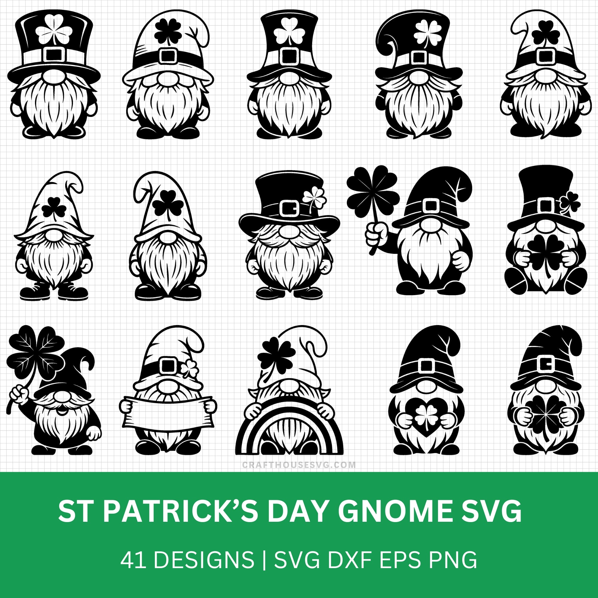 St. Patrick's Day Gnome SVG Bundle - Craft House SVG