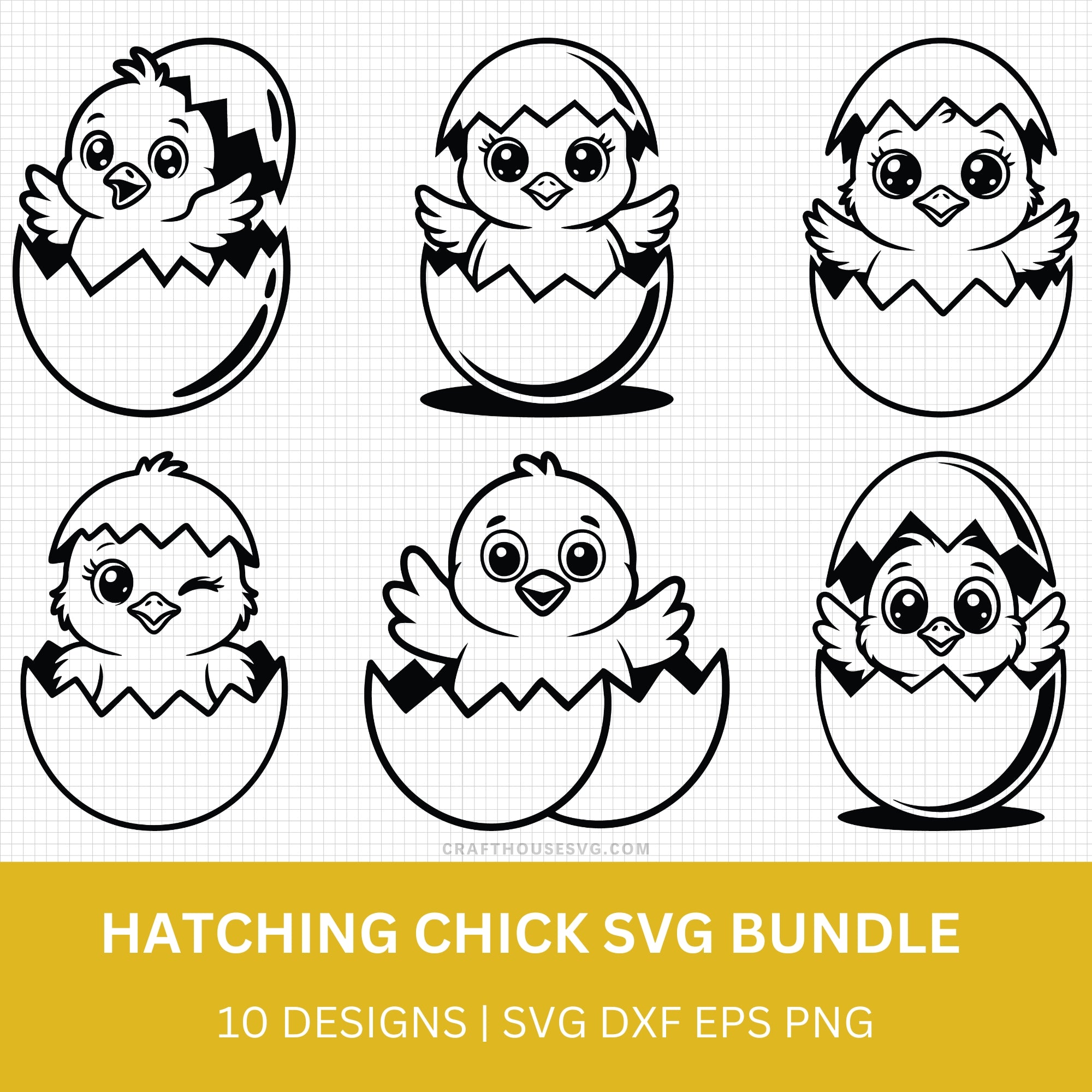 Hatching Chick Easter SVG Bundle - Craft House SVG