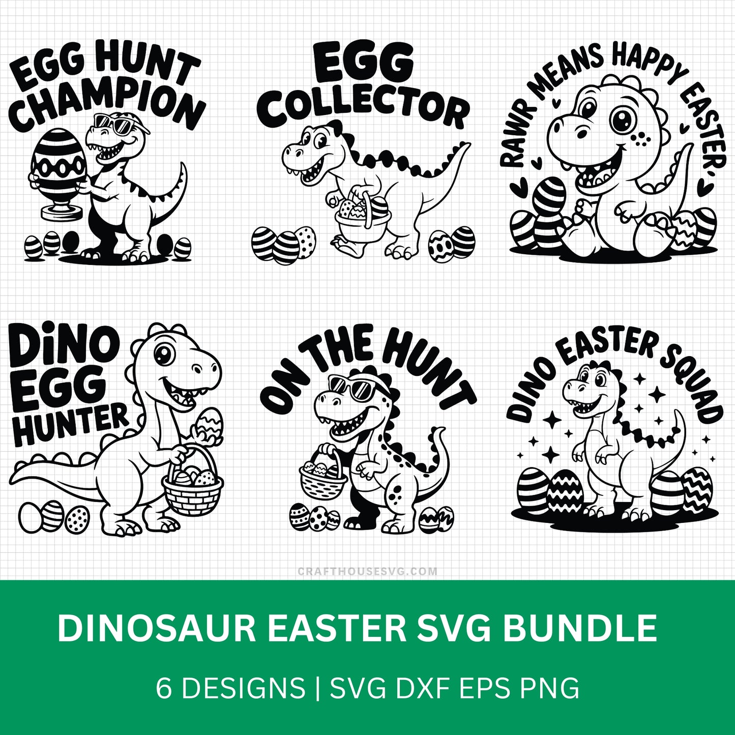 Dinosaur Easter SVG Bundle PLR Resell Rights