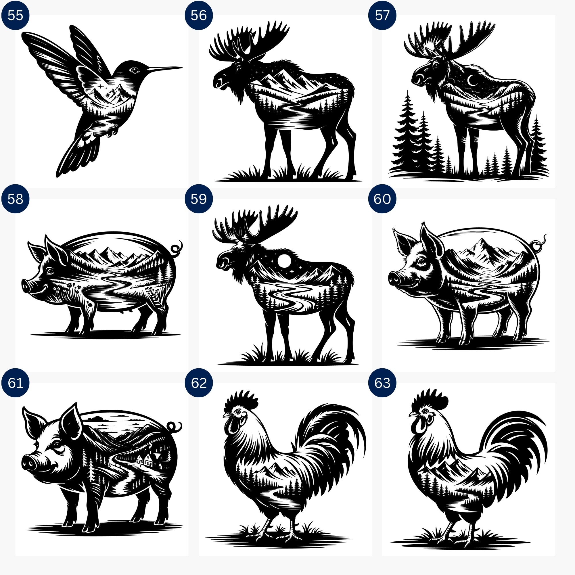 Animal Silhouette SVG Bundle