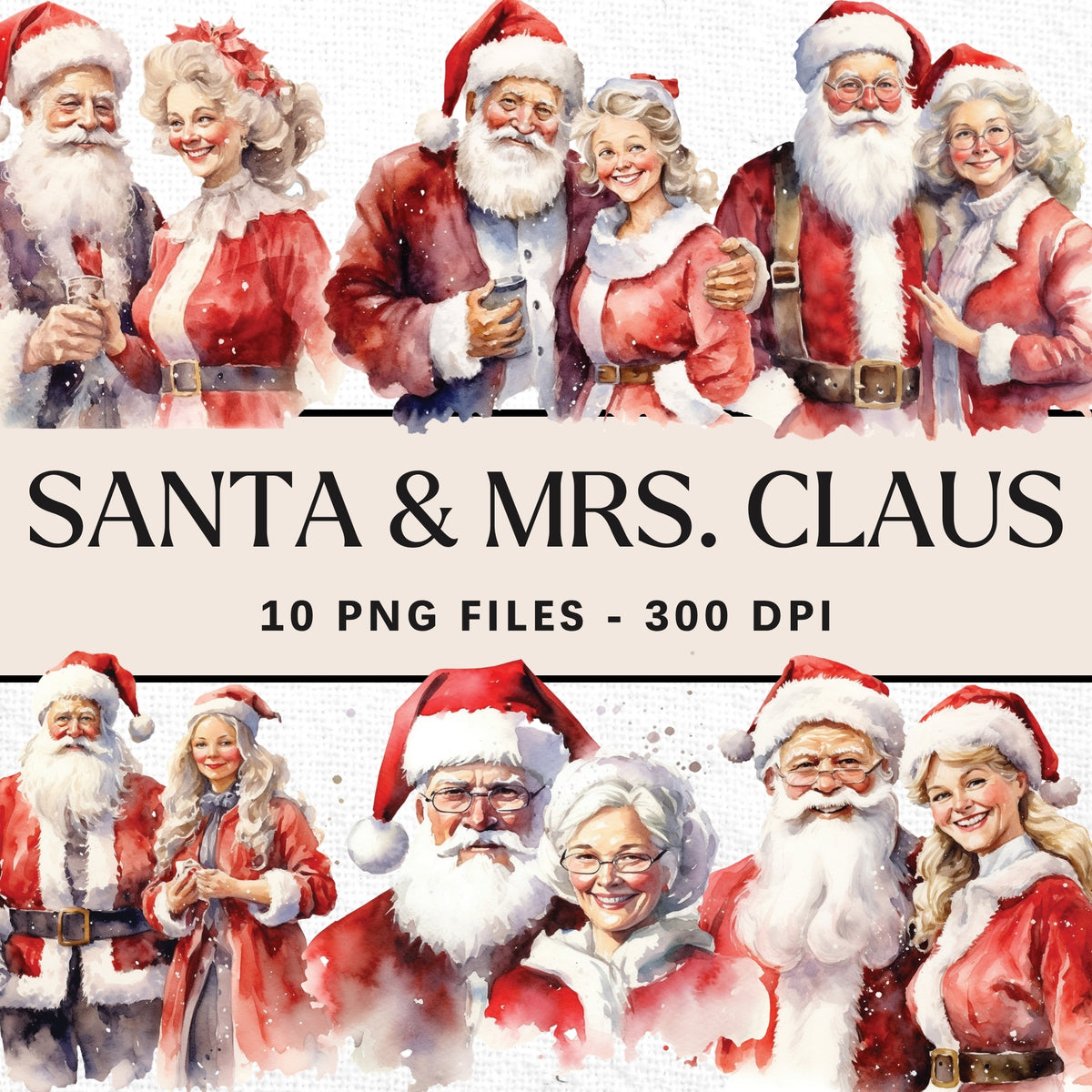 Santa and Mrs Claus Clipart Pack