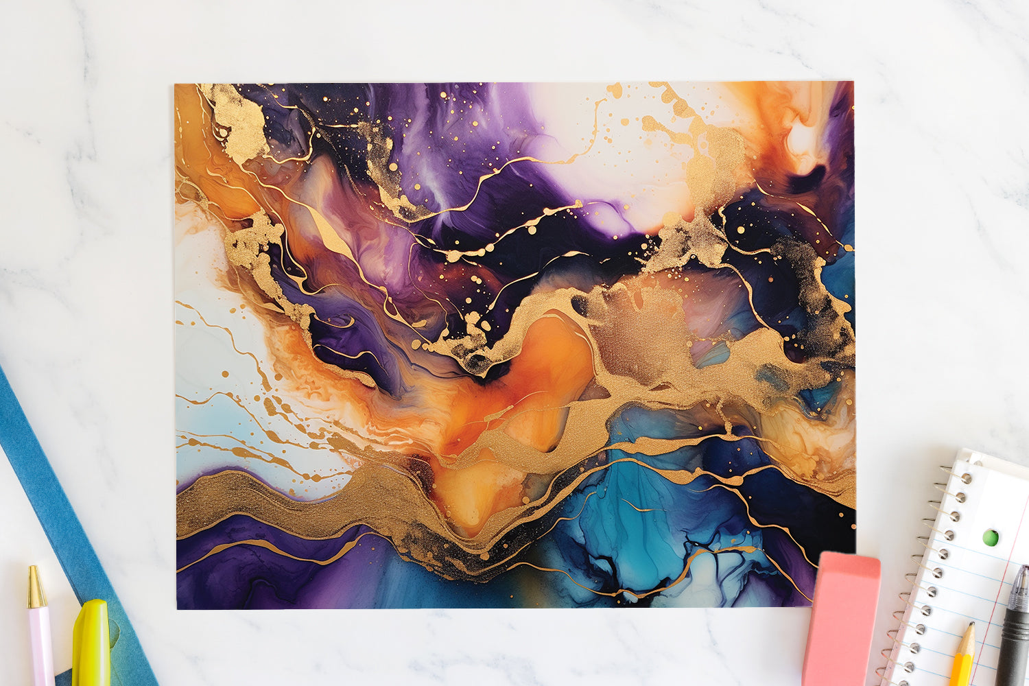 FREE Alcohol Ink 20oz Tumbler Wrap Sublimation Design PNG