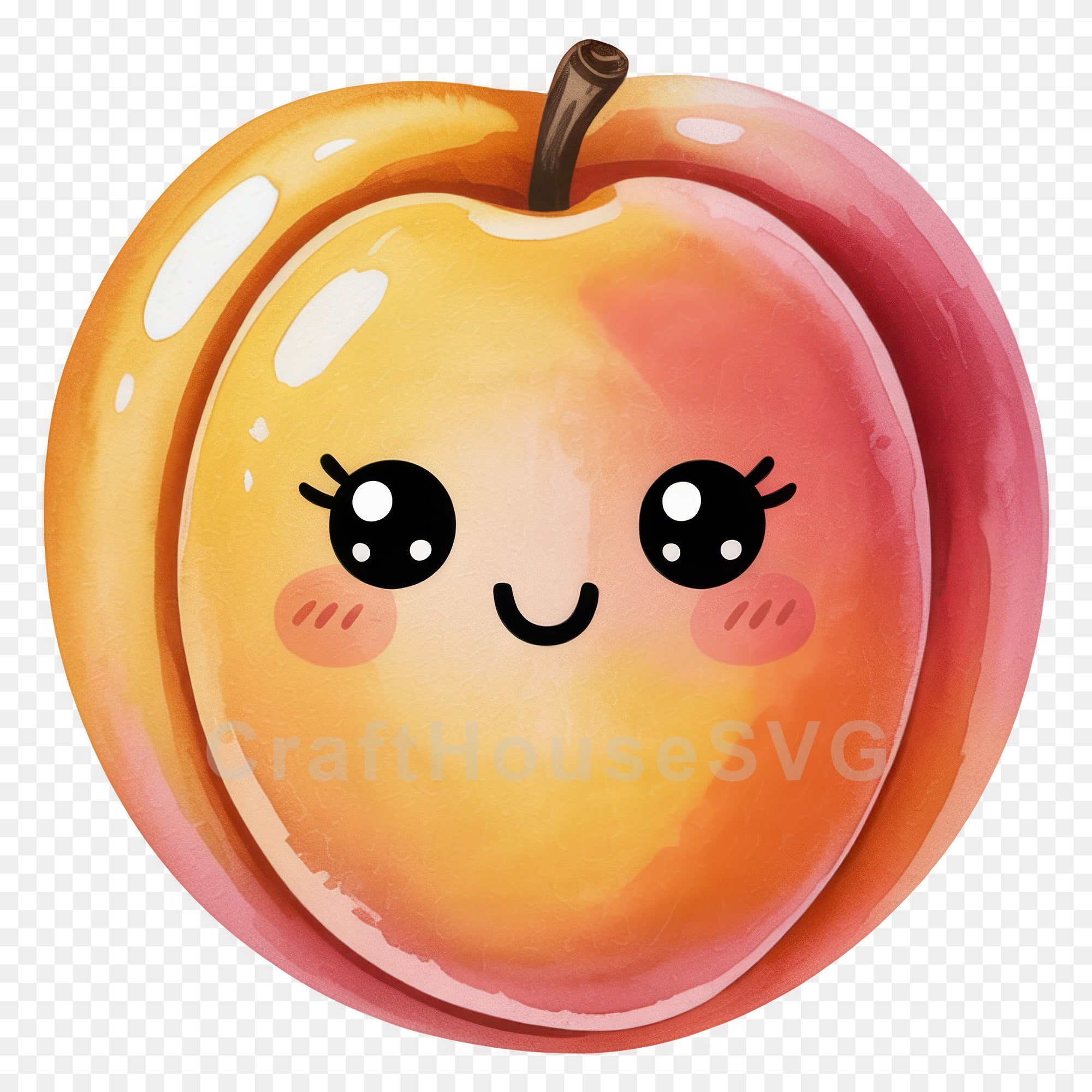 Kawaii Fruit Clipart Sublimation PNG Bundle