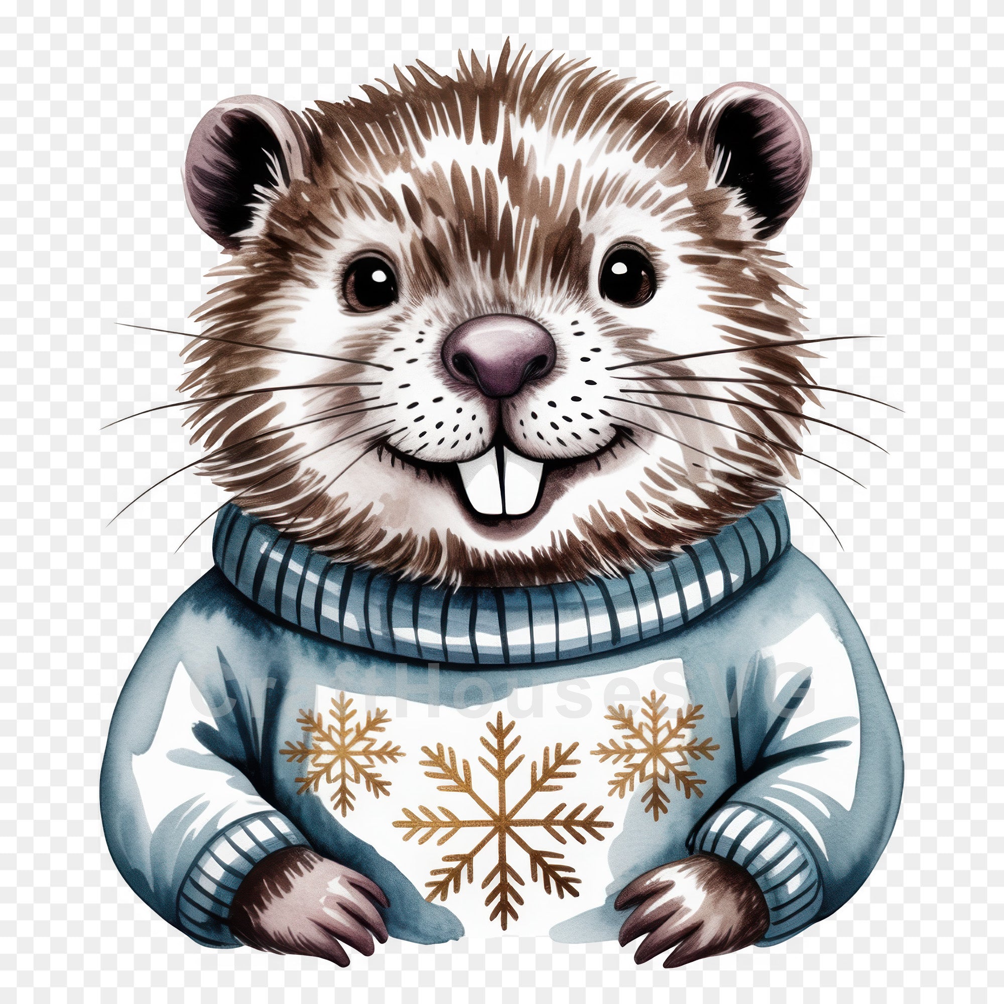 Woodland Animals Christmas Sweater Clipart Bundle