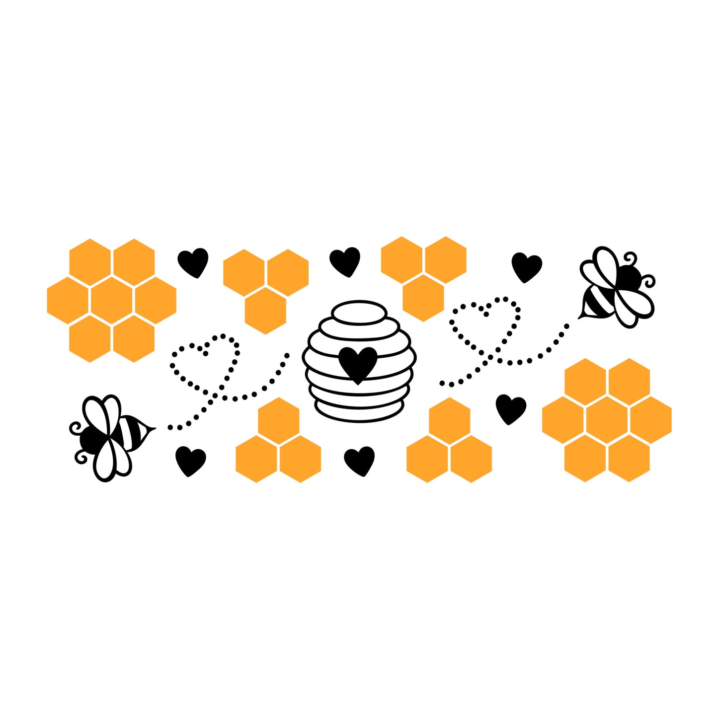 Bee Beer Glass Wrap SVG design for Cricut, Silhouette, laser cutting, vinyl, sublimation, and craft projects.