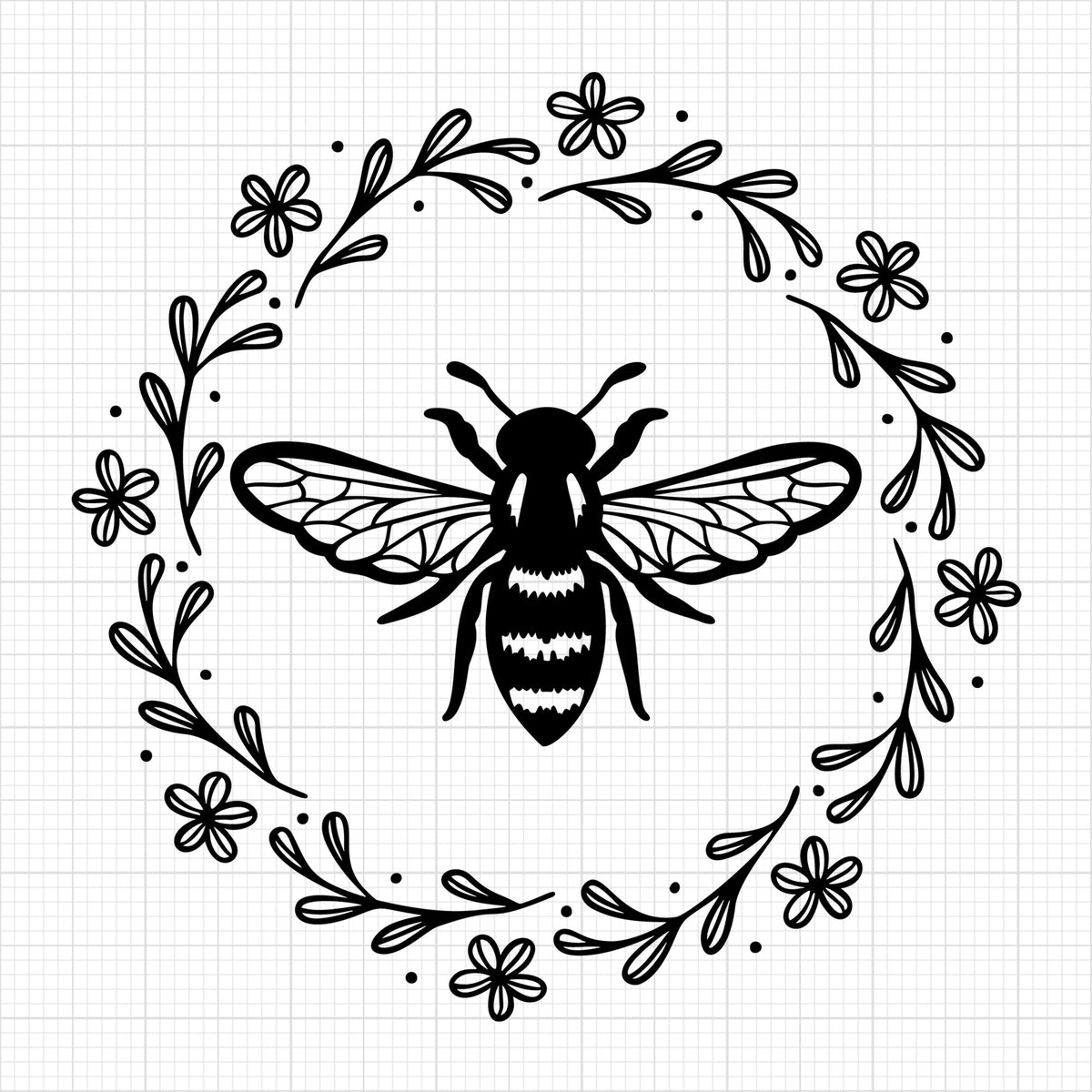 Bee floral wreath