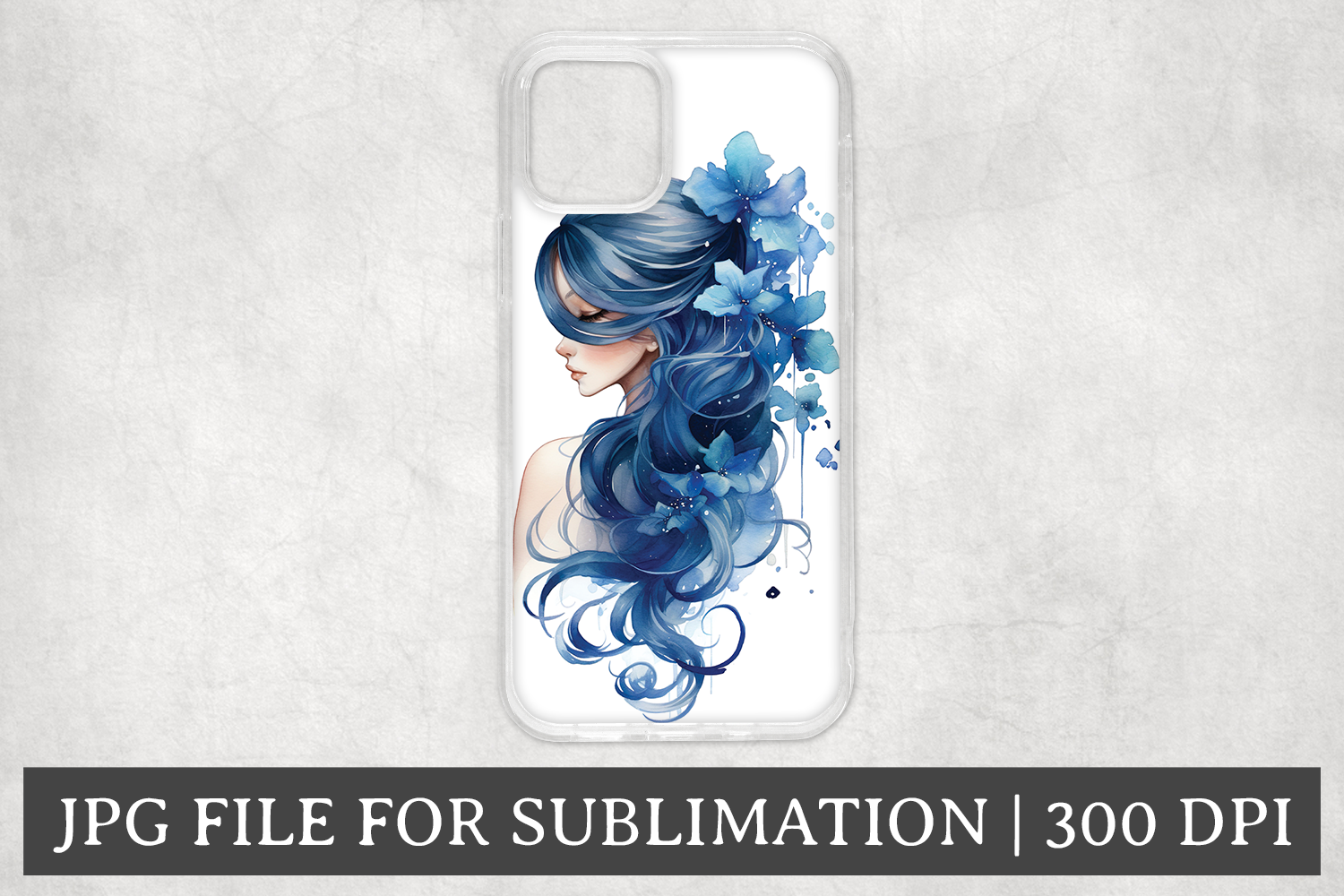 FREE Beautiful Woman Phone Case Sublimation Watercolor Design JPG