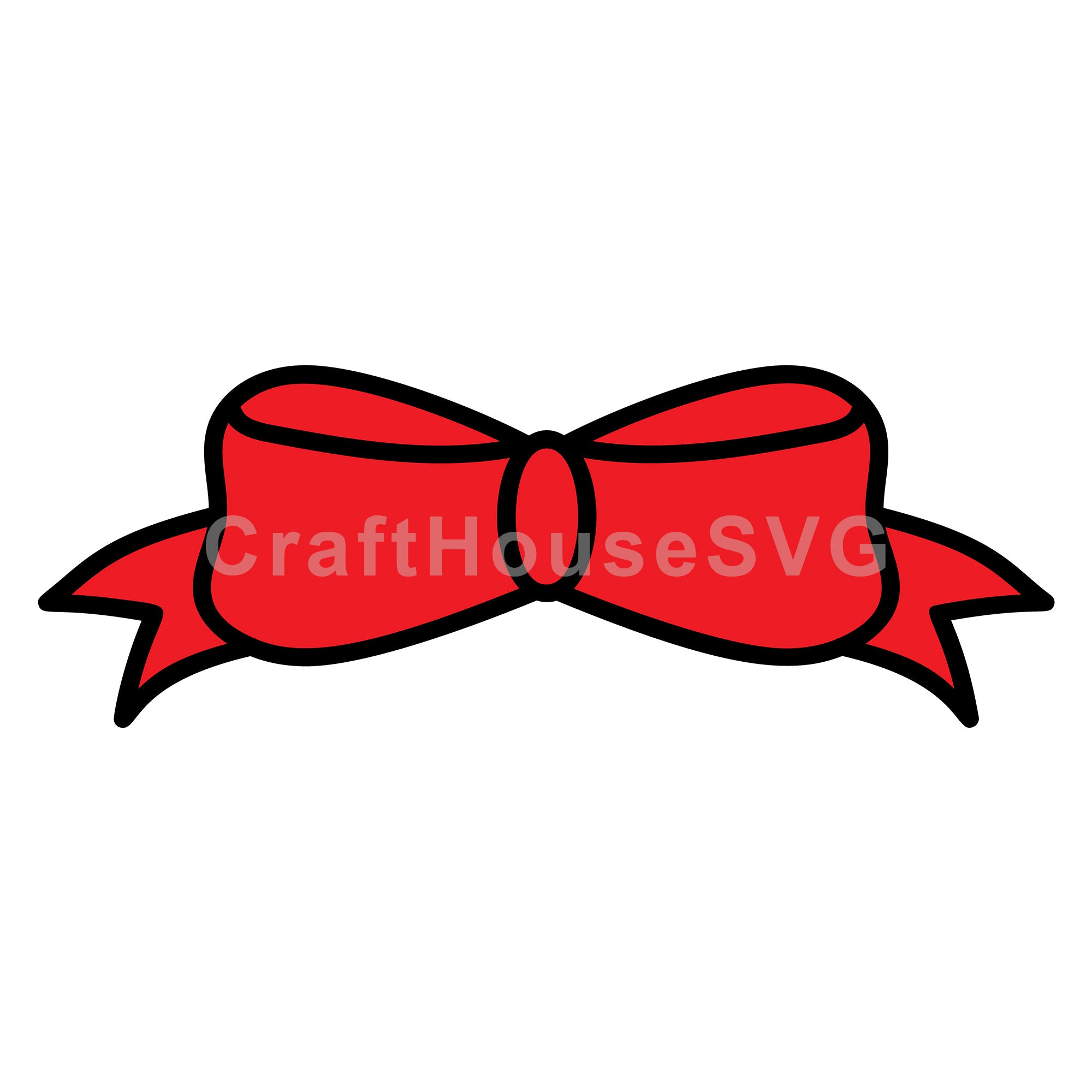 Horizontal Bow with Rounded Ends Layered SVG