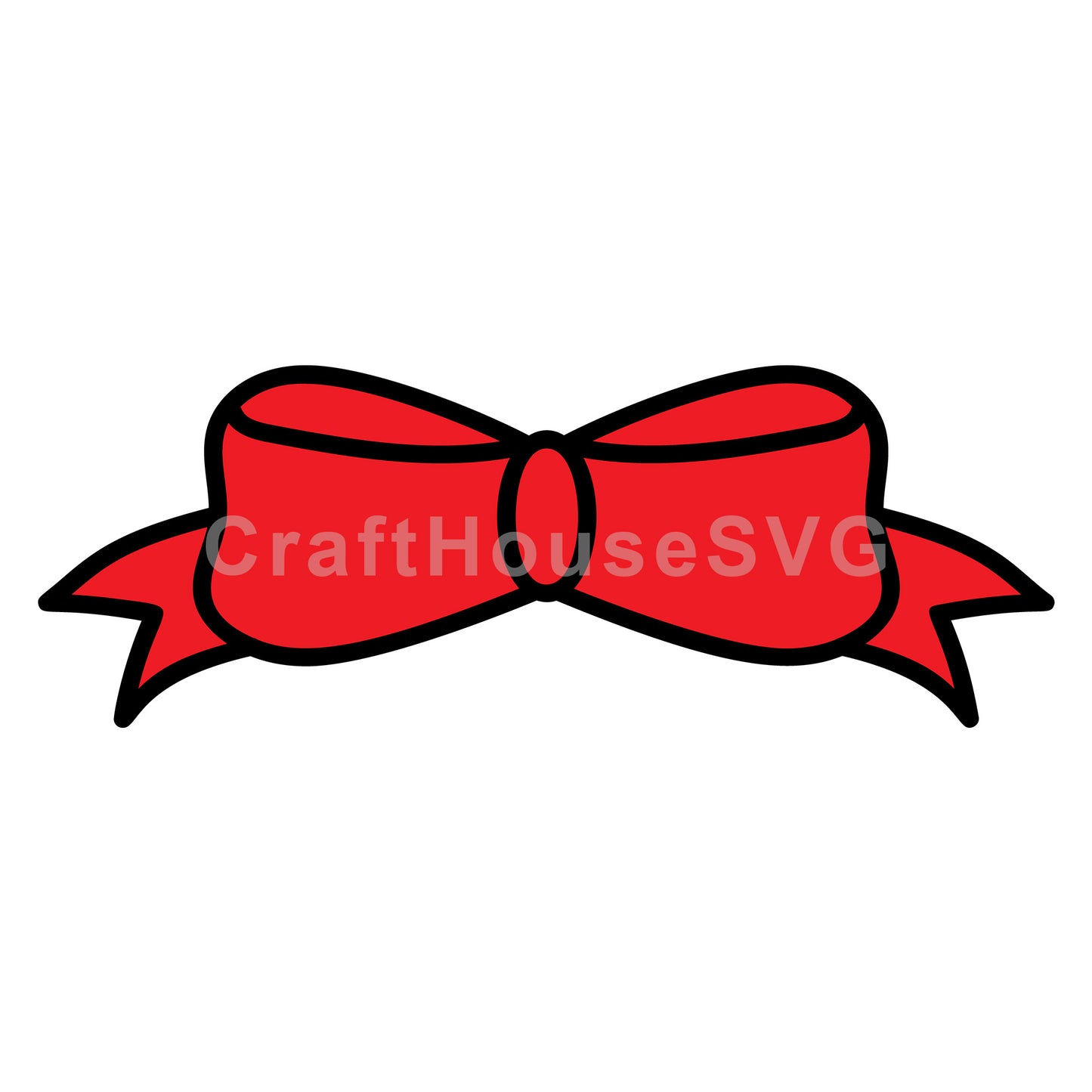 Horizontal Bow with Rounded Ends Layered SVG