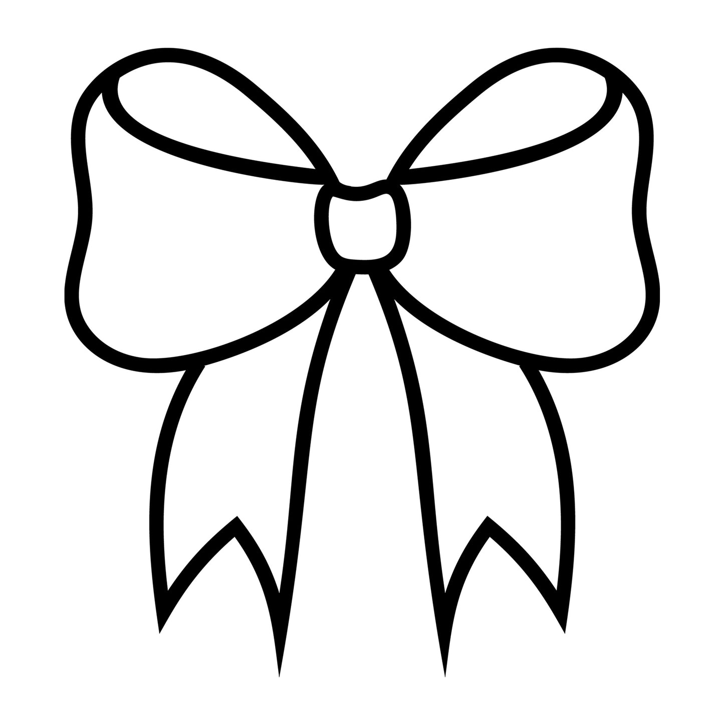 Bow Outline SVG design for Cricut, Silhouette, laser cutting, vinyl, sublimation, and craft projects.
