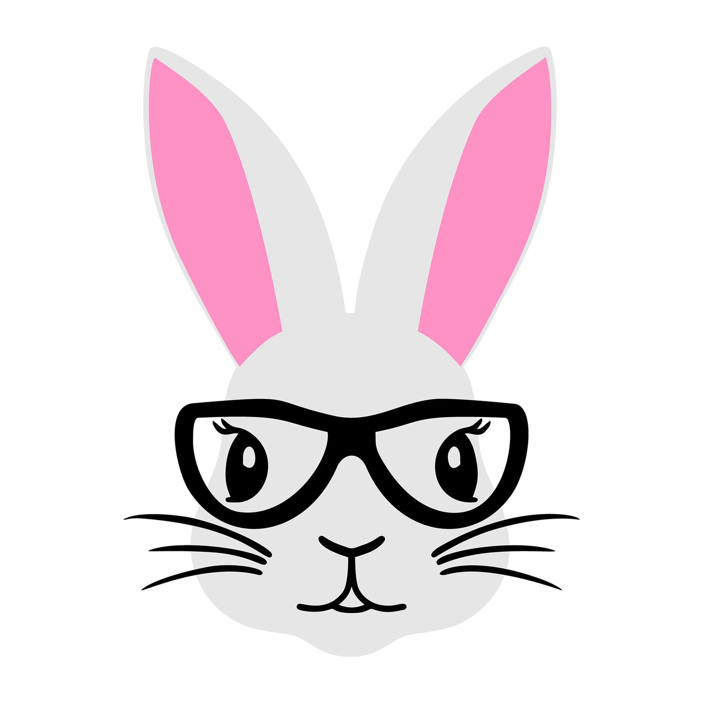 Bunny Face SVG design for Cricut, Silhouette, laser cutting, vinyl, sublimation, Easter crafts, and DIY projects.