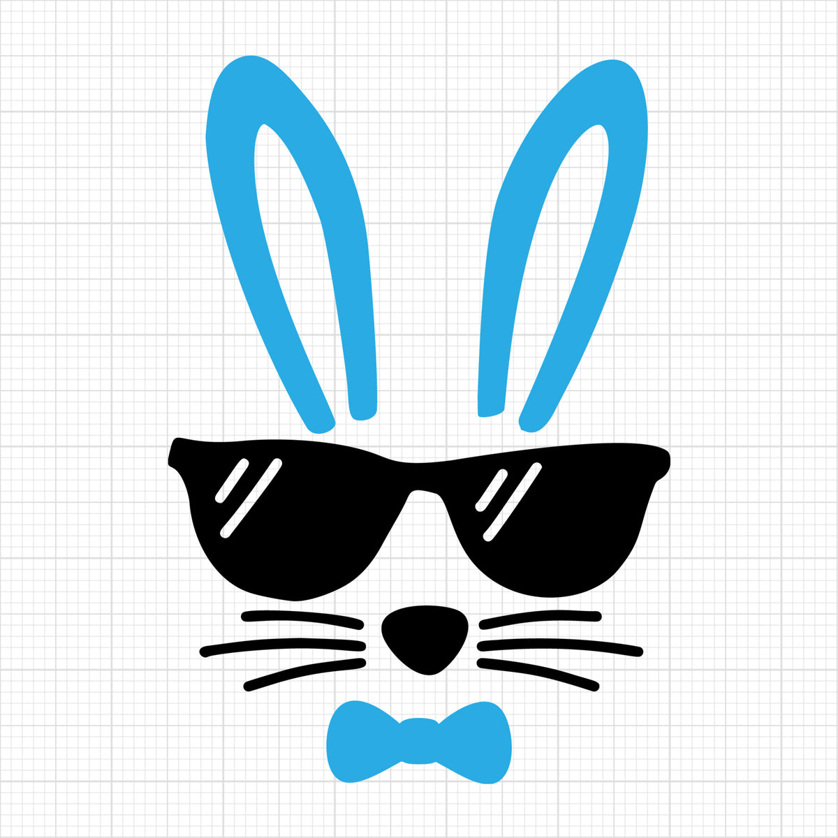 Bunny with sunglasses blue