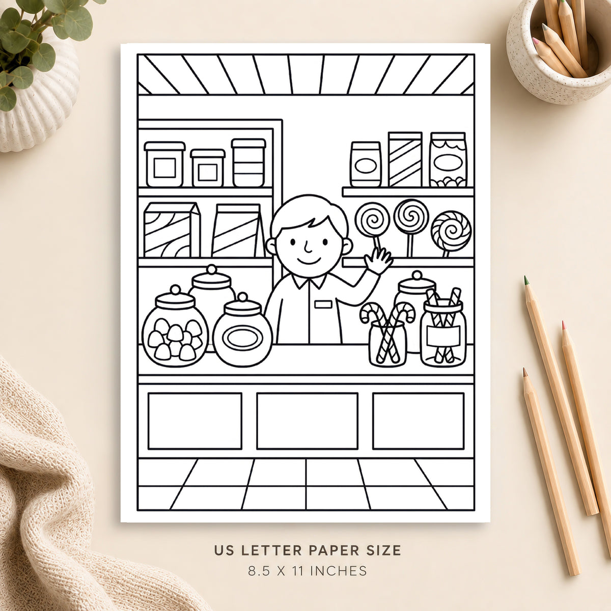 Candy Shop Coloring Page 2