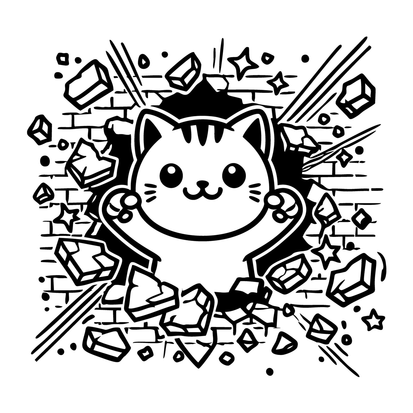 Cat SVG for Cricut, Silhouette, laser cutting, vinyl, sublimation, animal crafts, decals, shirts, and DIY craft projects.