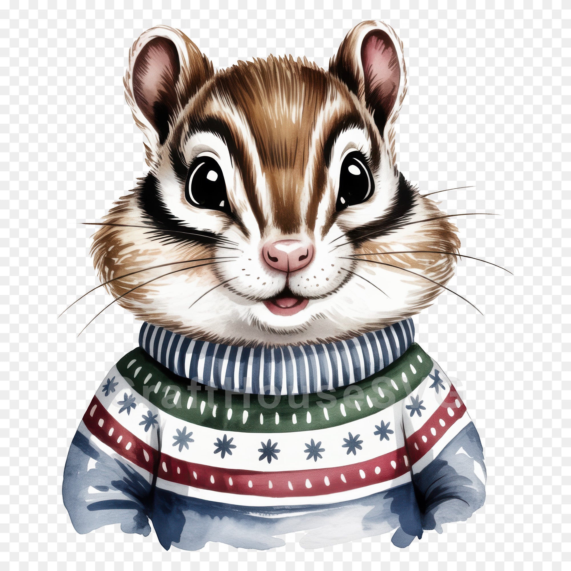 Woodland Animals Christmas Sweater Clipart Bundle