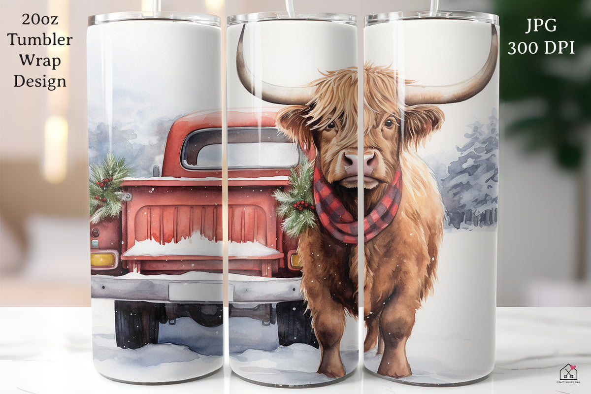 25oz frosted glass highland cow tumbler – Sierra's Door Decor & More