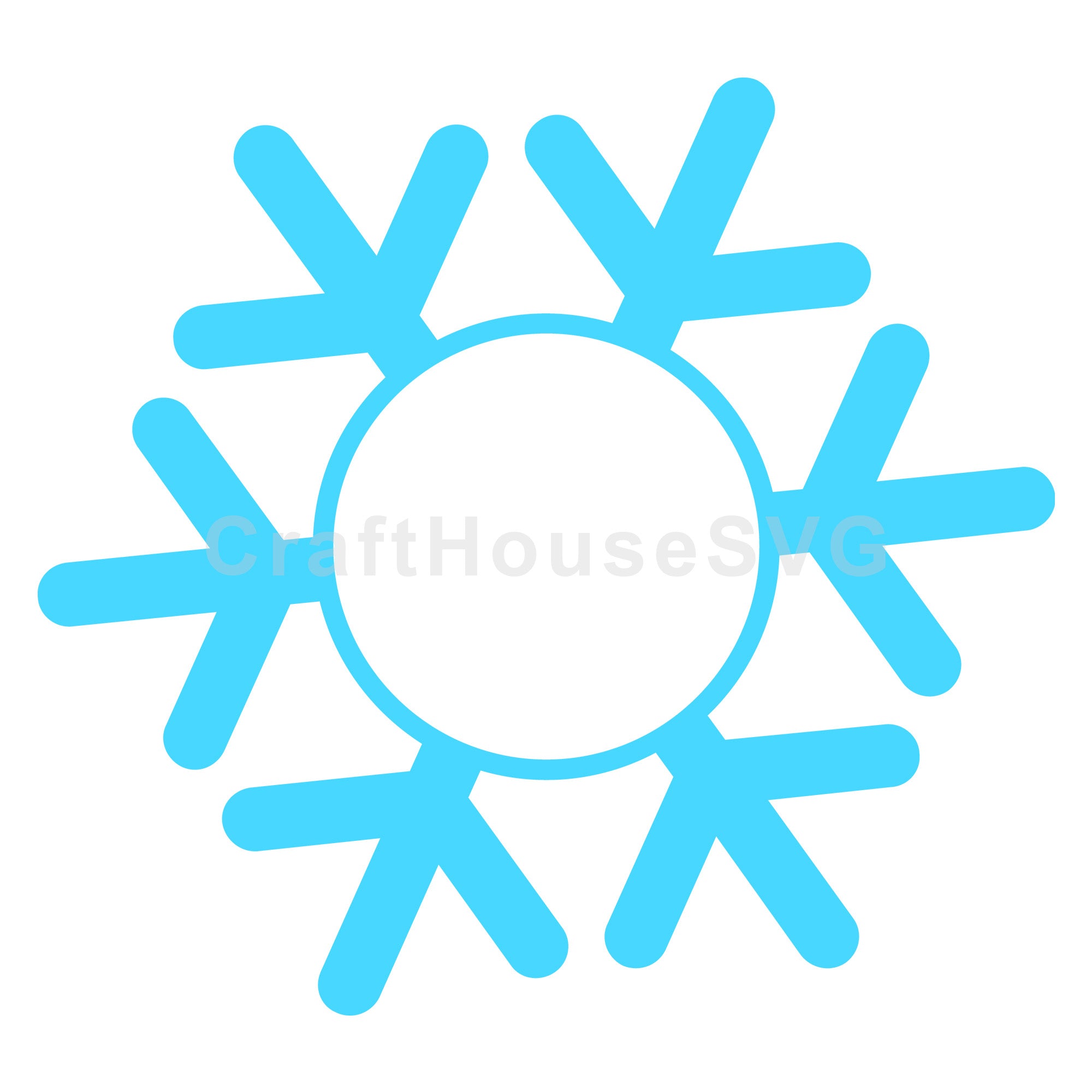 Snowflake Monogram Frame SVG