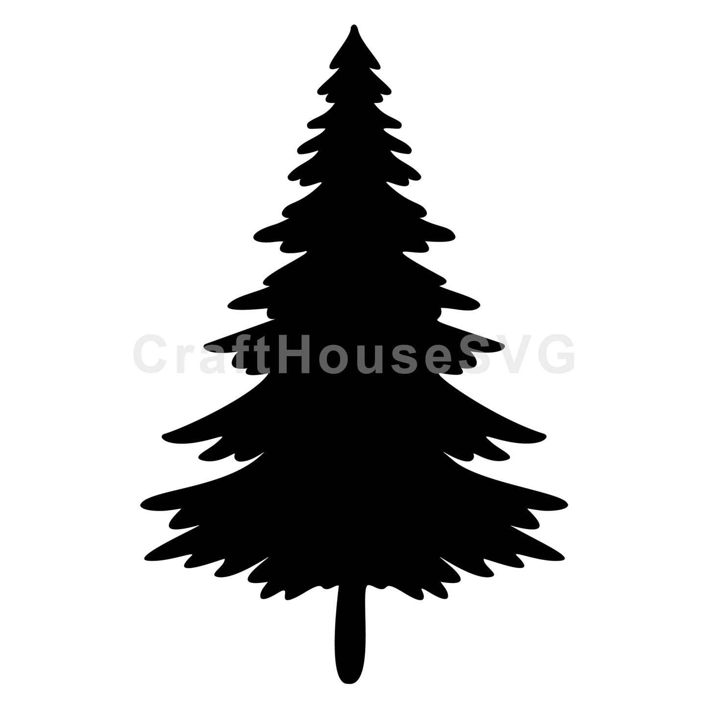 Full Christmas Tree Silhouette SVG - Craft House SVG