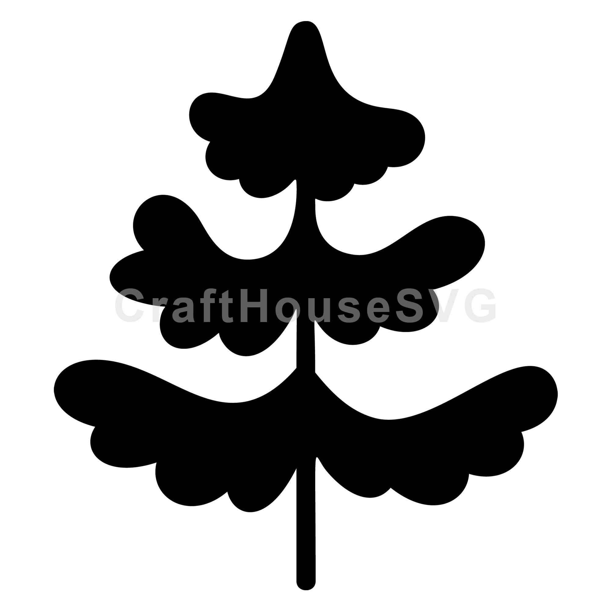 Wide Branch Christmas Tree Silhouette SVG
