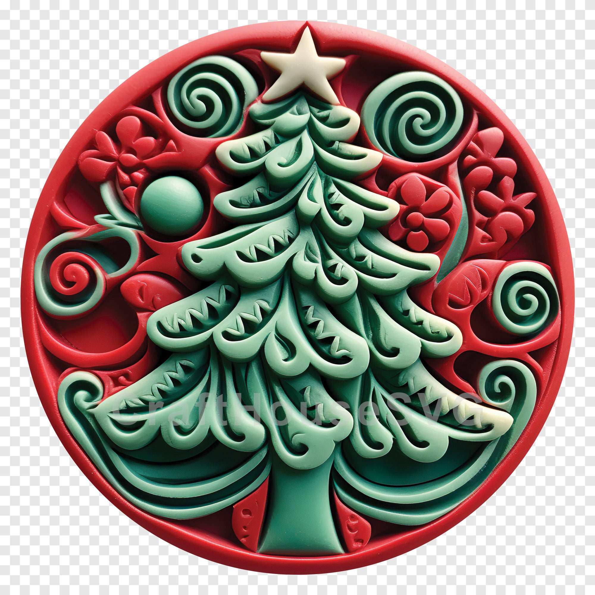 Christmas Tree 3D Ornament Sublimation Design PNG