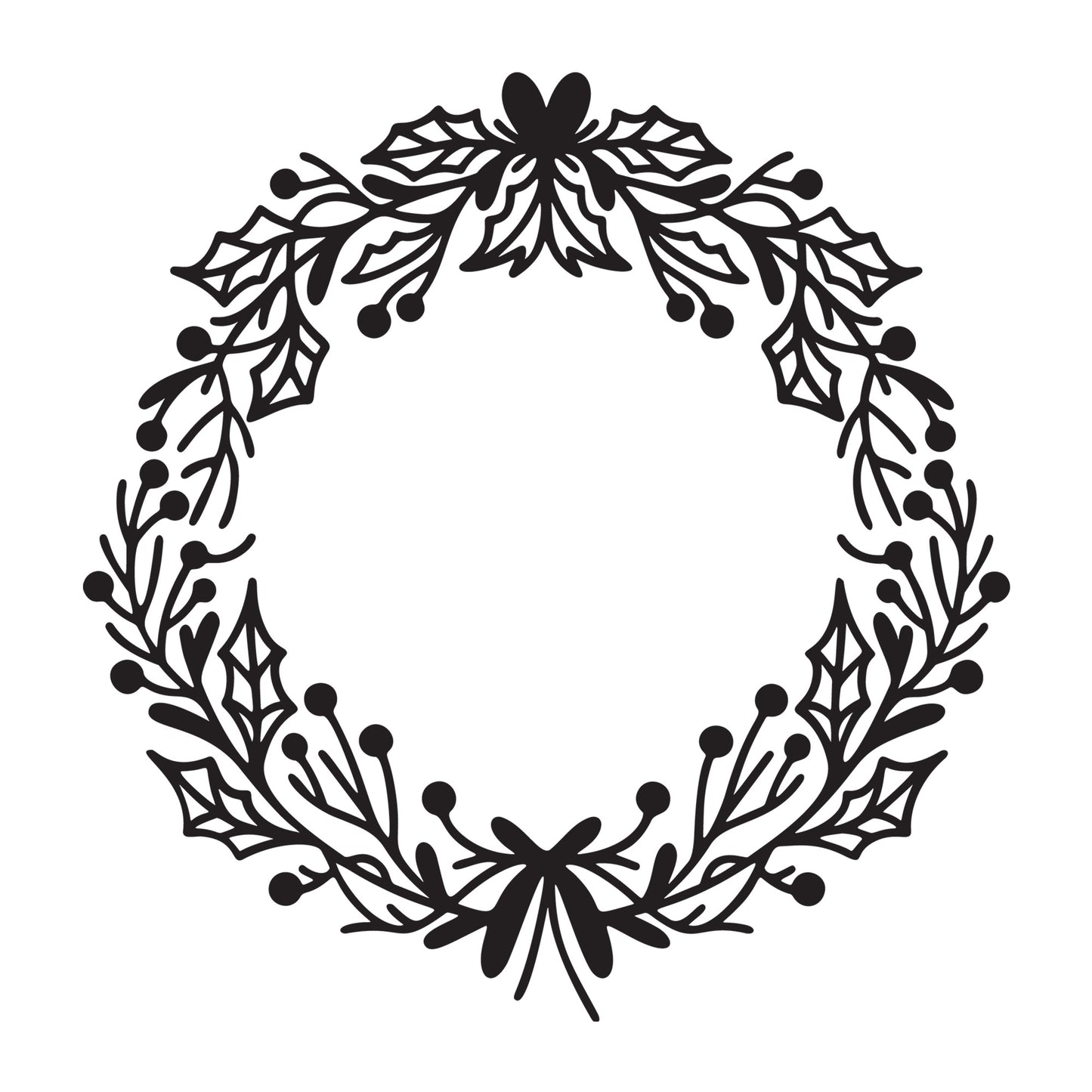 Christmas Wreath SVG design for Cricut, Silhouette, laser cutting, vinyl, sublimation, and Christmas craft projects.