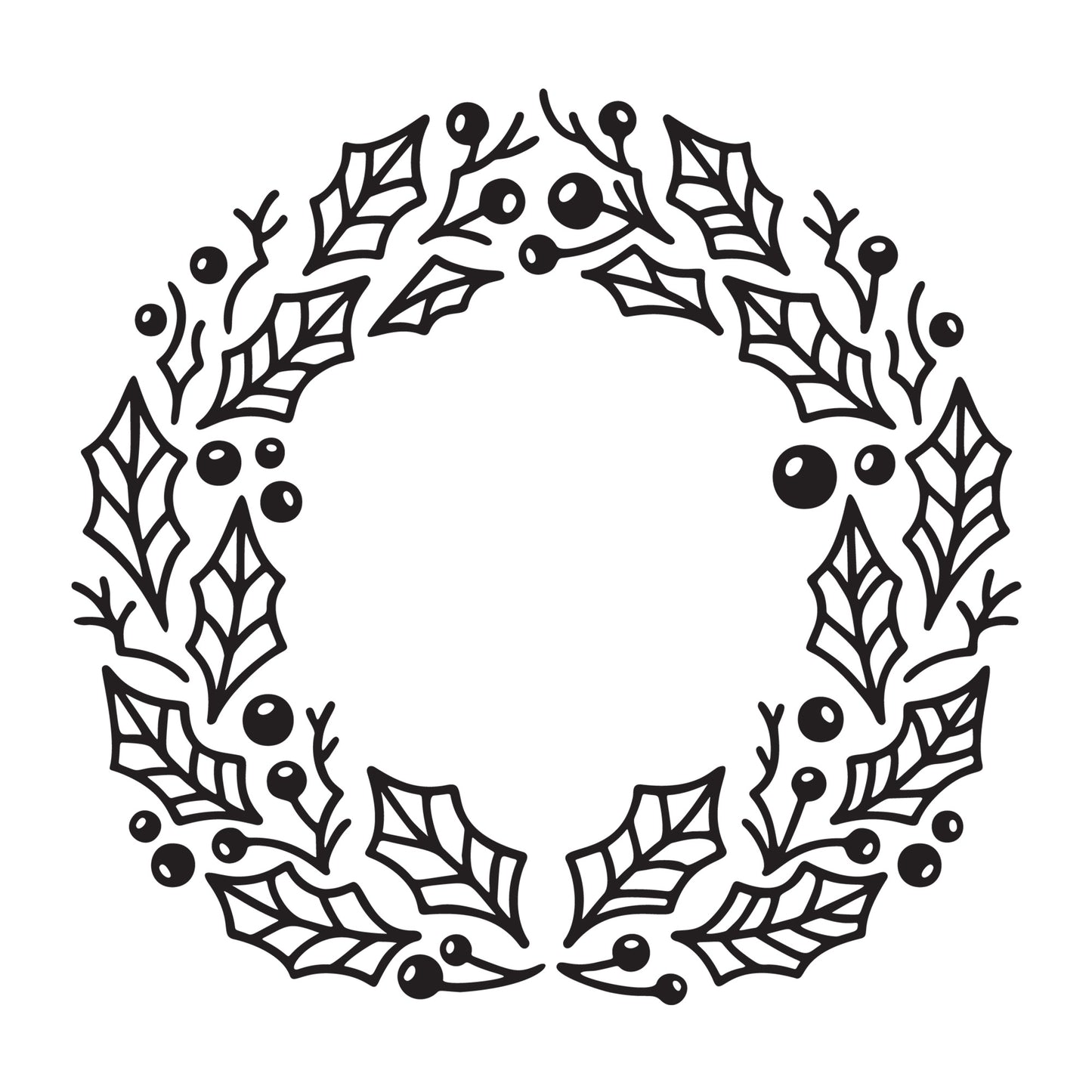 Christmas Wreath SVG design for Cricut, Silhouette, laser cutting, vinyl, sublimation, and Christmas craft projects.