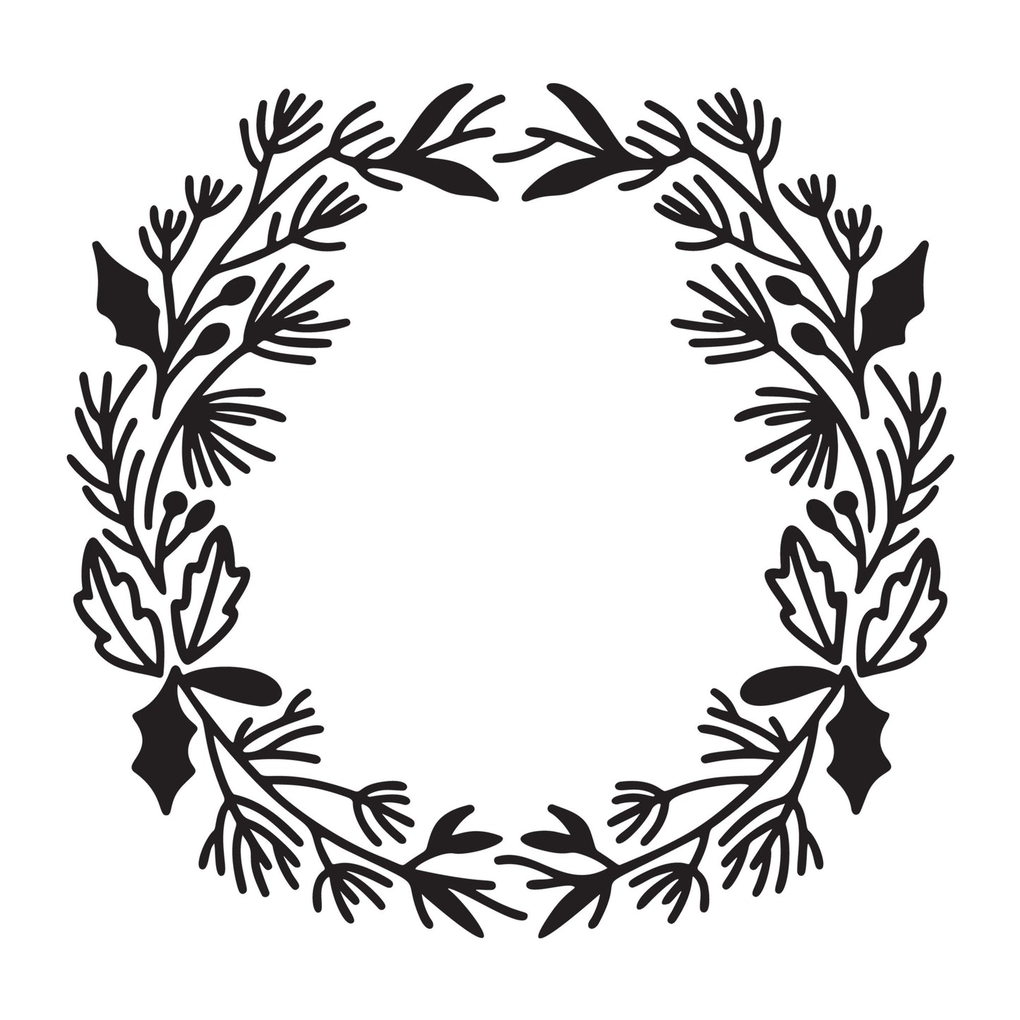 Christmas Wreath SVG design for Cricut, Silhouette, laser cutting, vinyl, sublimation, and Christmas craft projects.