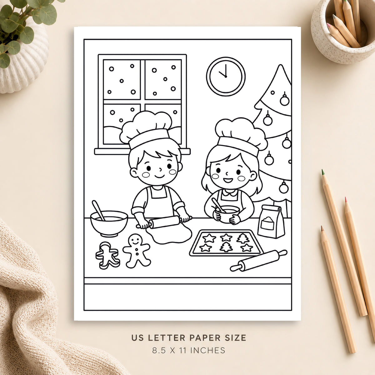 Christmas Baking Coloring Page 2