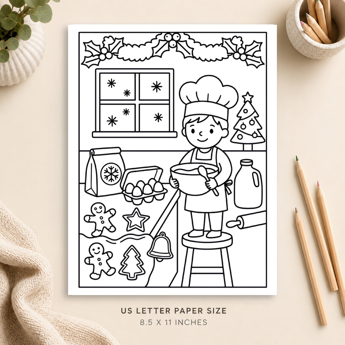 Christmas Baking Coloring Page 3